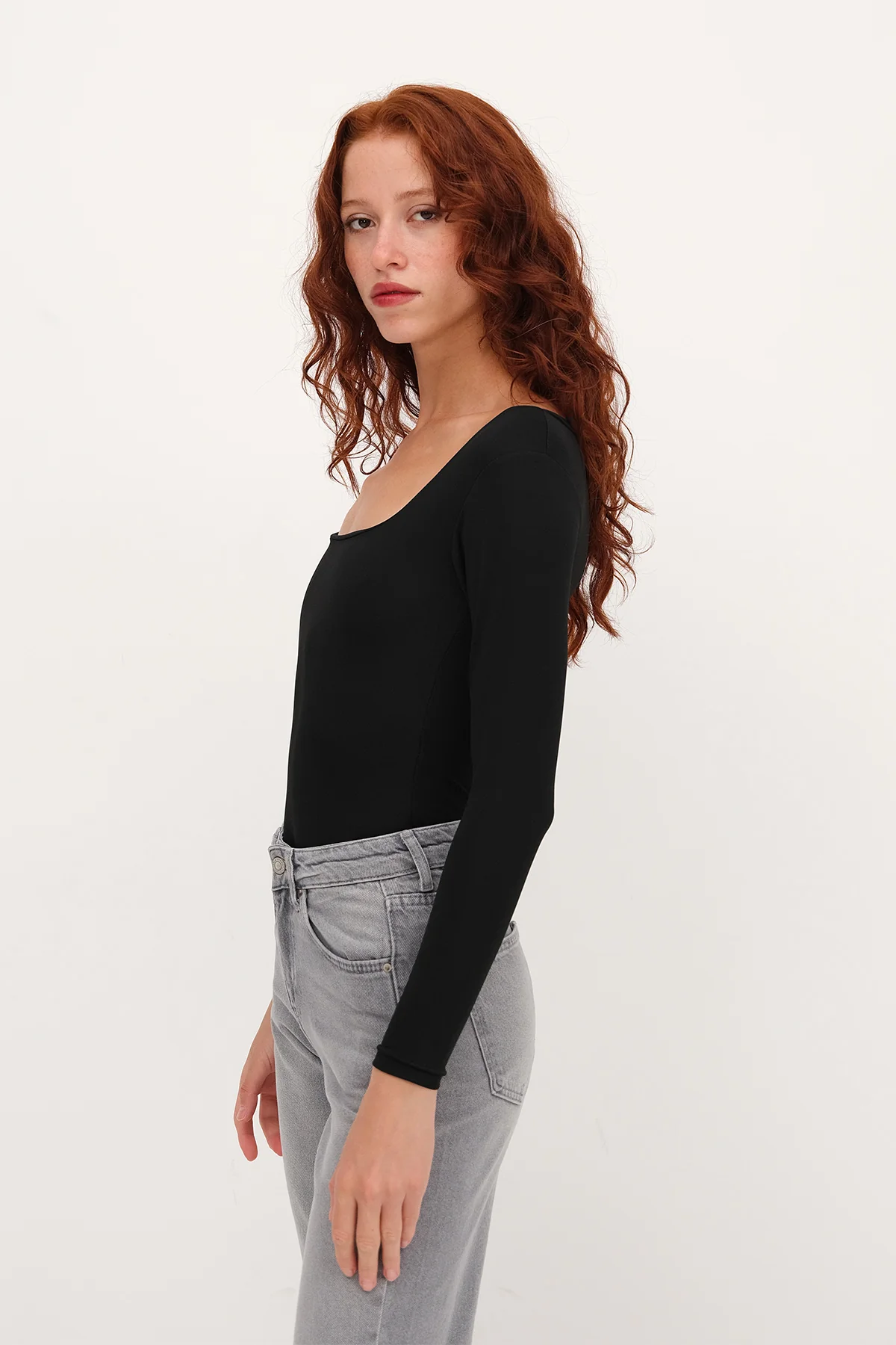 Basic U-neck Long Sleeve Bodysuit - Image 10