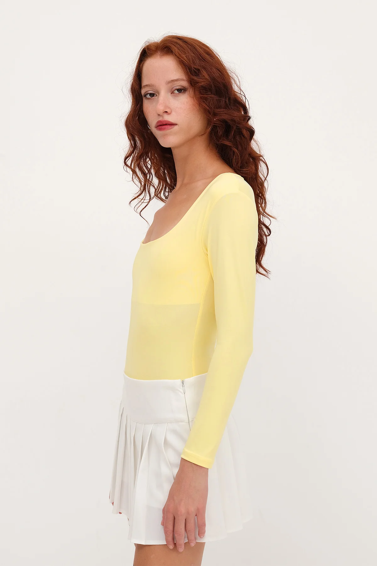 Basic U-neck Long Sleeve Bodysuit - Image 13