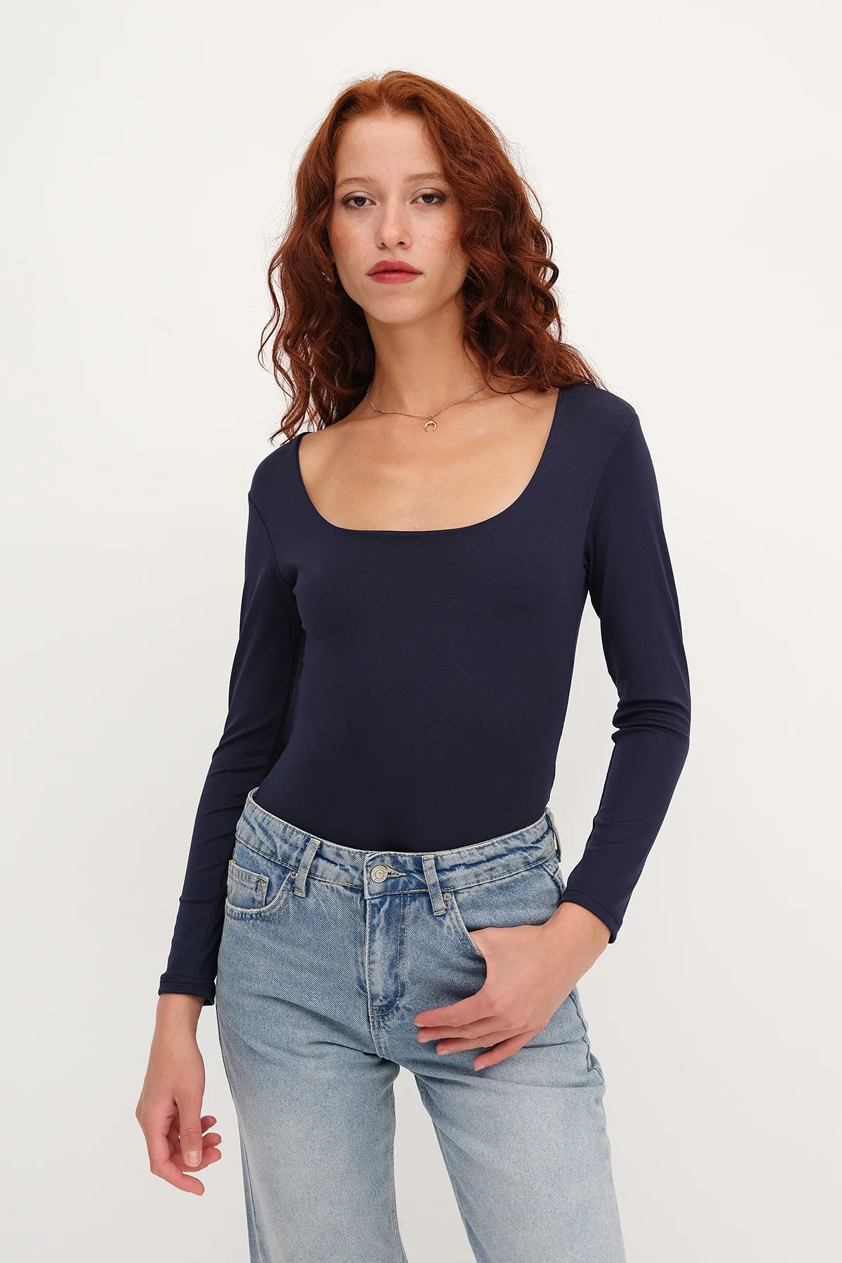 Basic U-neck Long Sleeve Bodysuit - Image 23