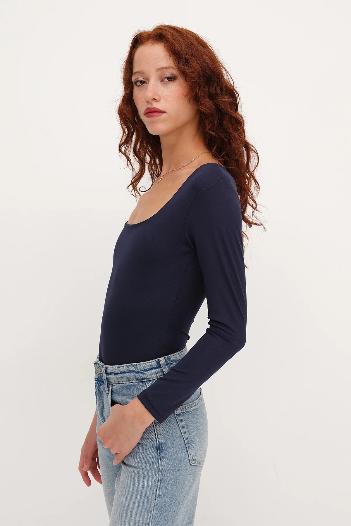 Basic U-neck Long Sleeve Bodysuit - Image 26