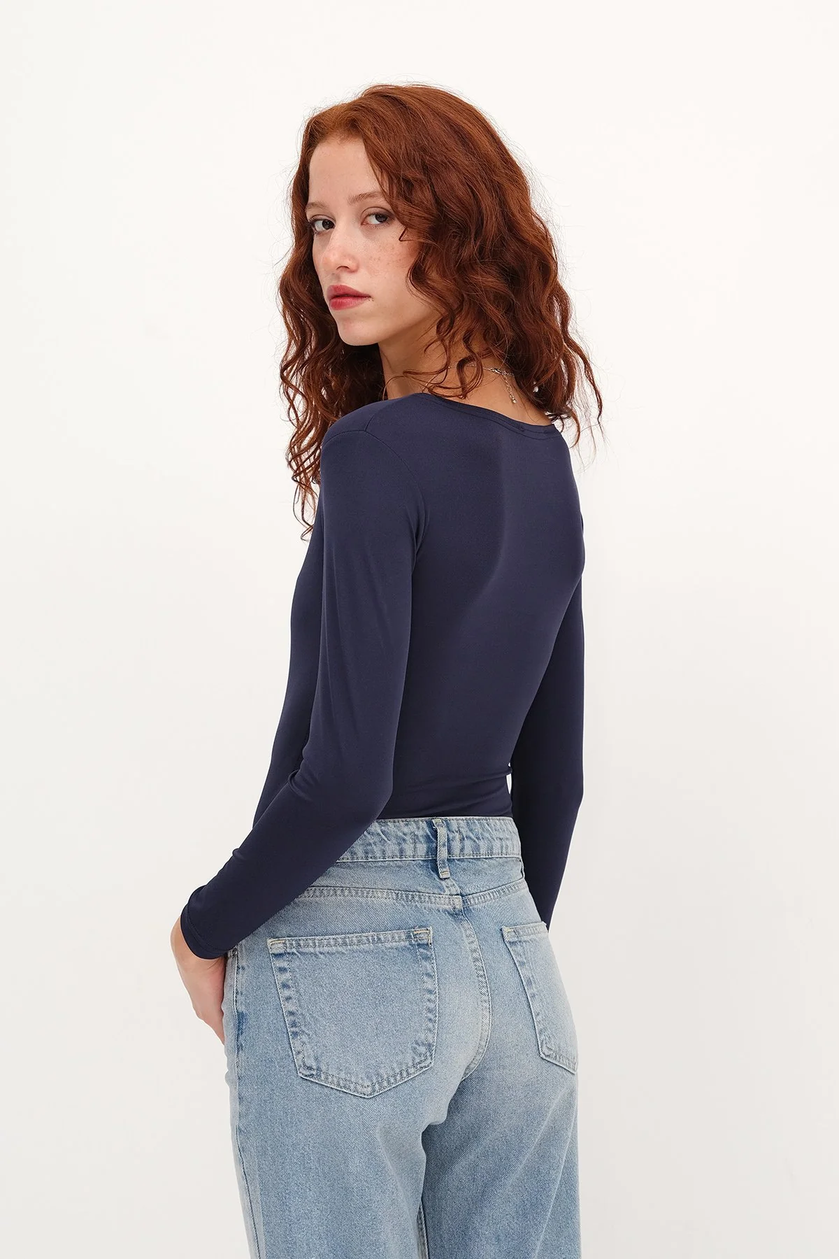 Basic U-neck Long Sleeve Bodysuit - Image 28