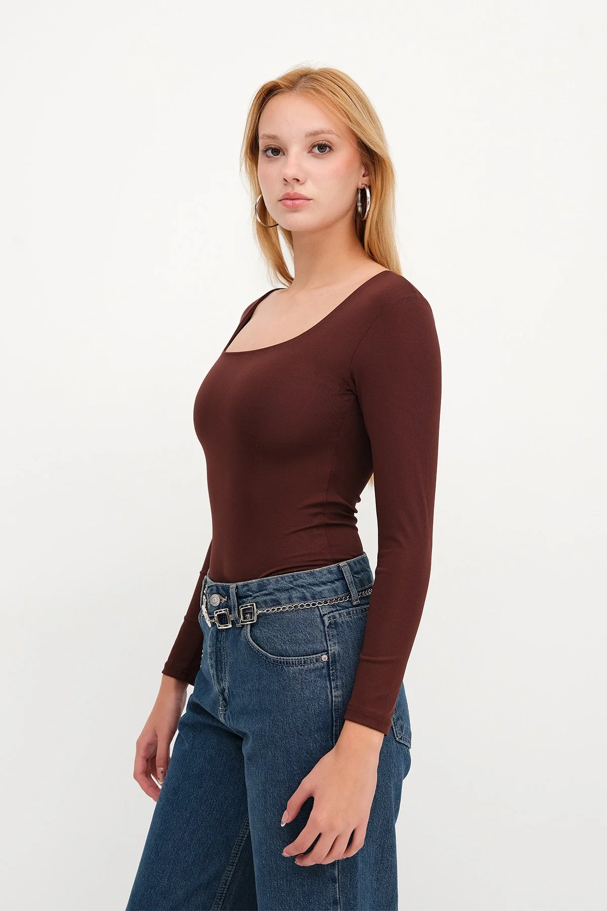 Basic U-neck Long Sleeve Bodysuit - Image 30