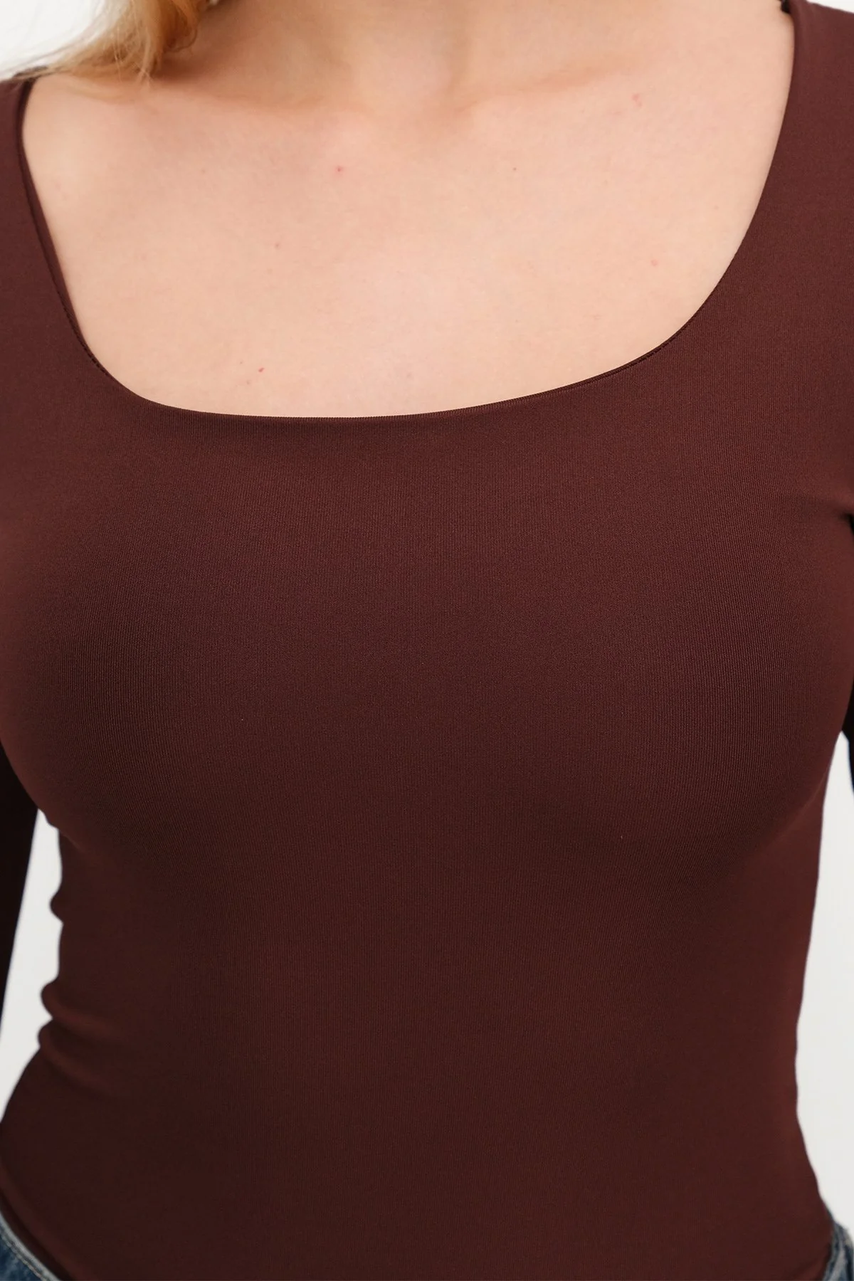 Basic U-neck Long Sleeve Bodysuit - Image 31