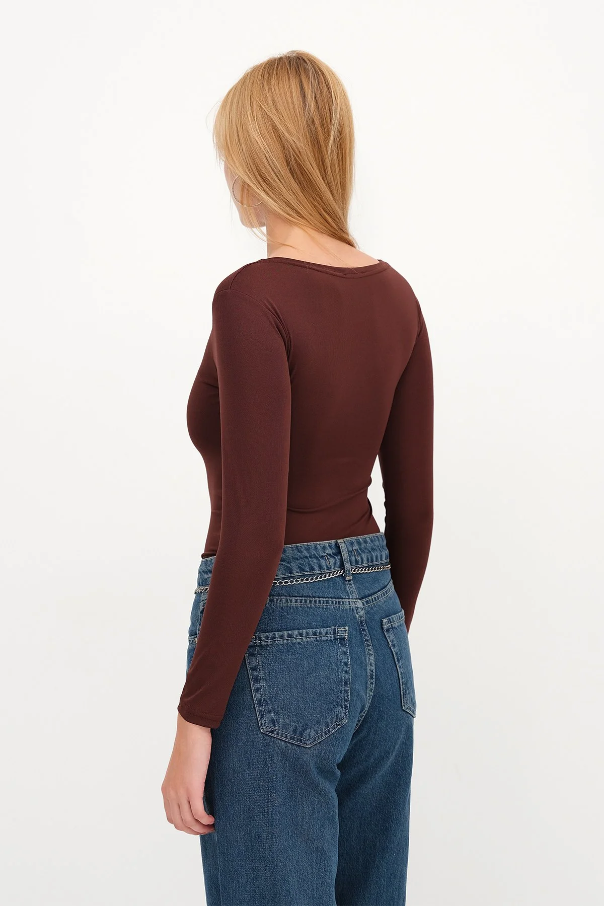 Basic U-neck Long Sleeve Bodysuit - Image 34