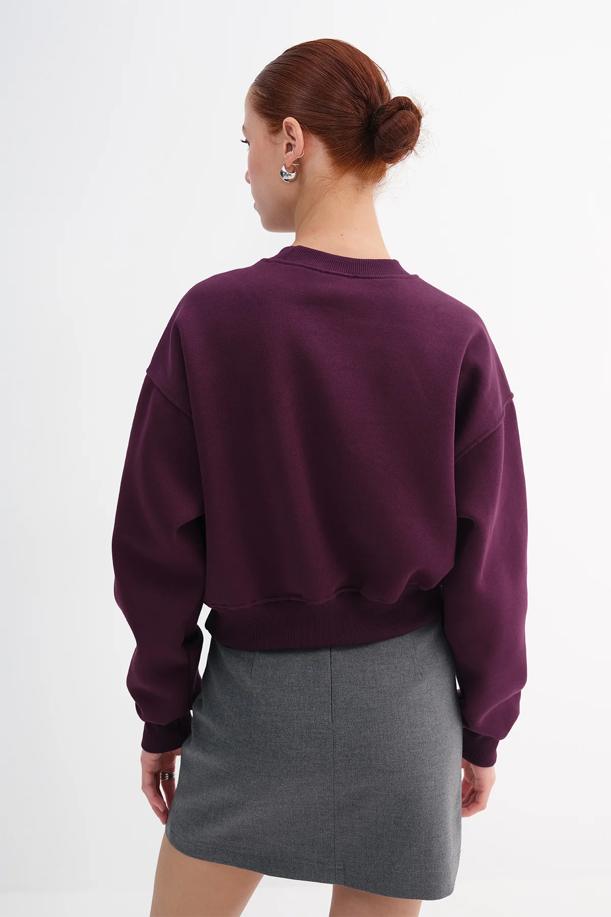 Brushed Crew Neck Basic Sweatshirt - Image 11