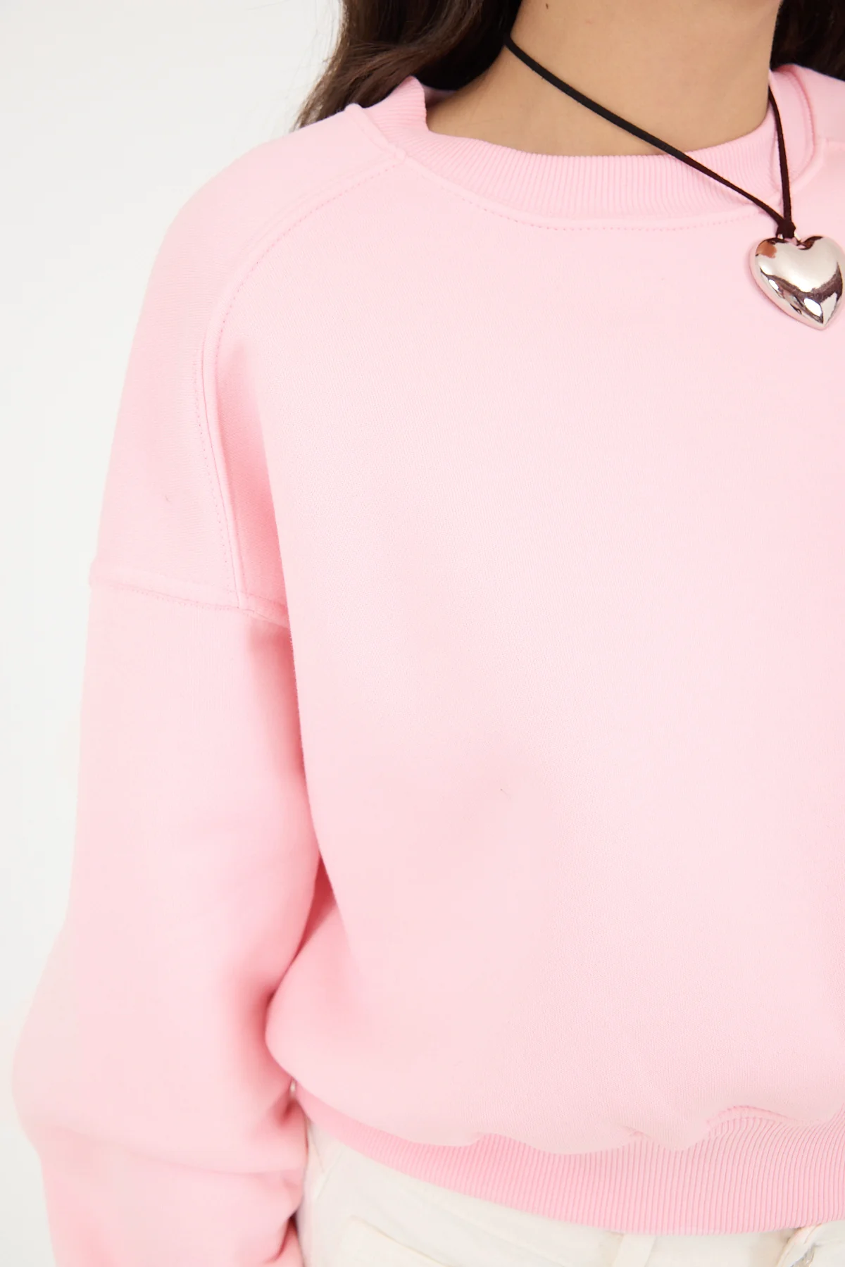 Brushed Crew Neck Basic Sweatshirt - Image 19