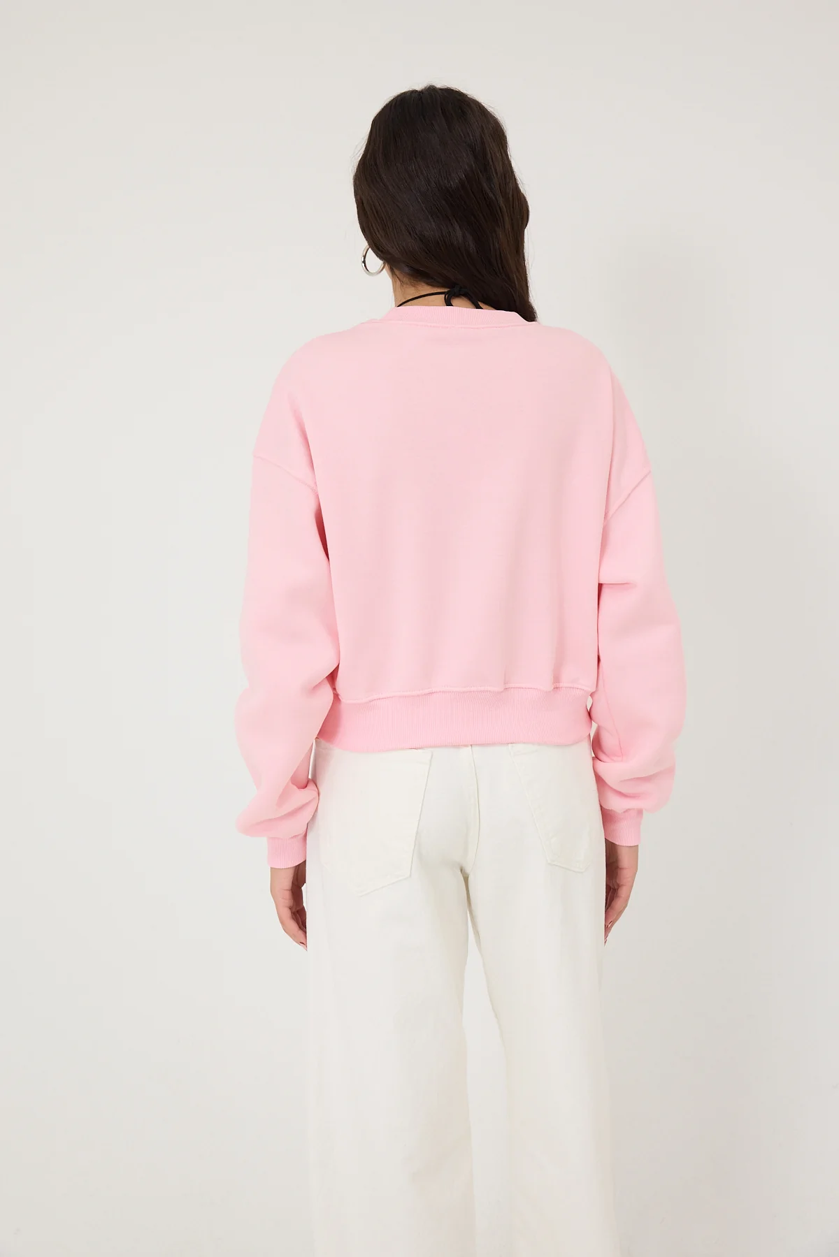 Brushed Crew Neck Basic Sweatshirt - Image 21