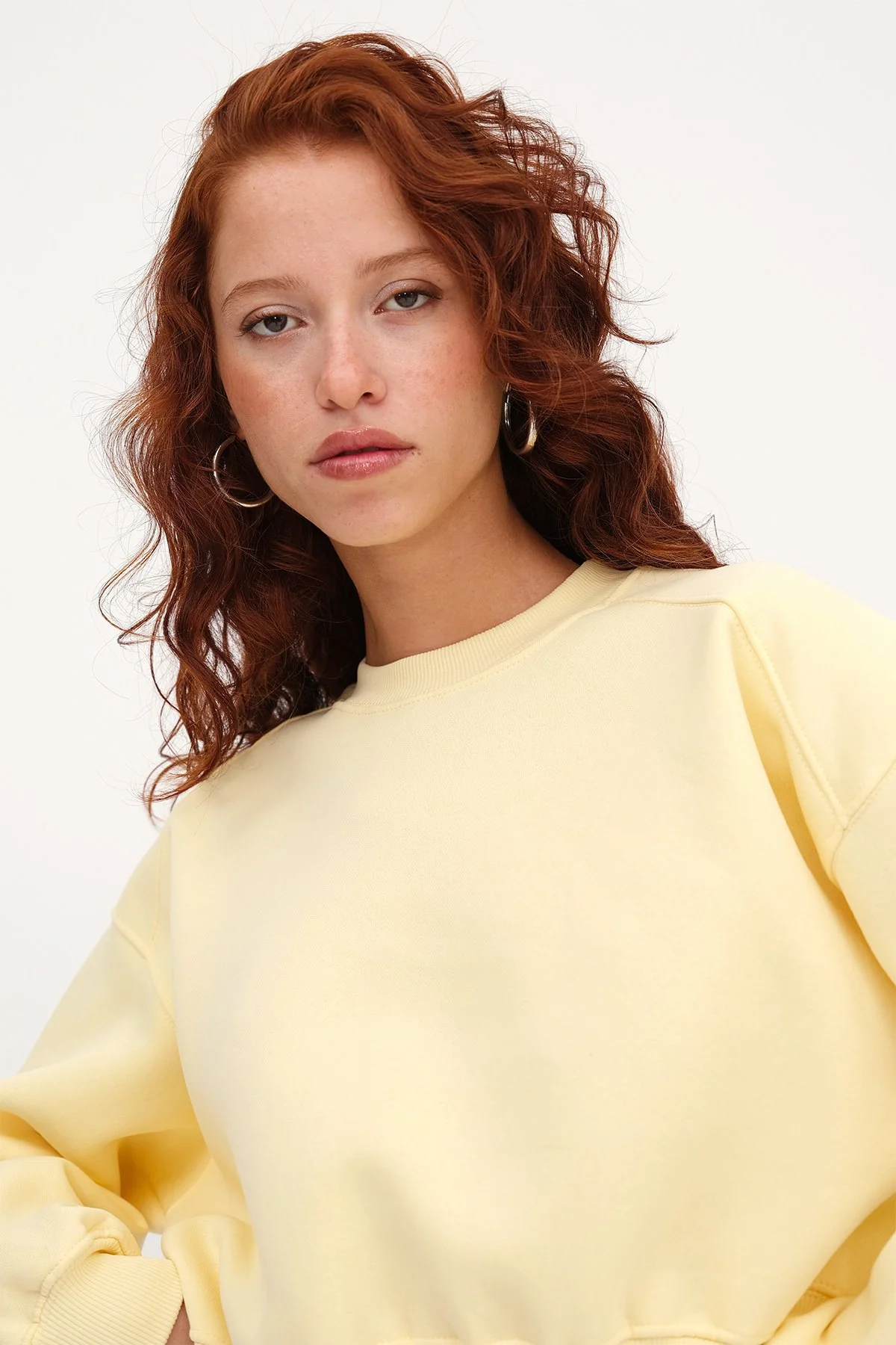 Brushed Crew Neck Basic Sweatshirt - Image 30