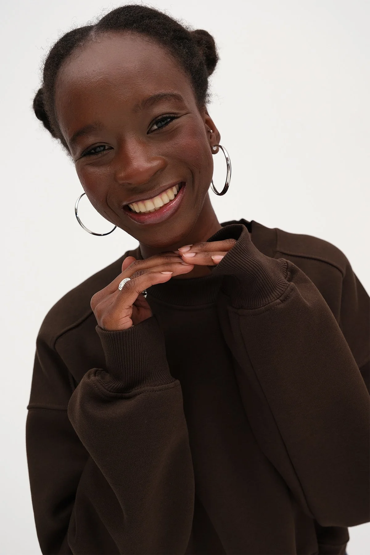 Brushed Crew Neck Basic Sweatshirt - Image 39