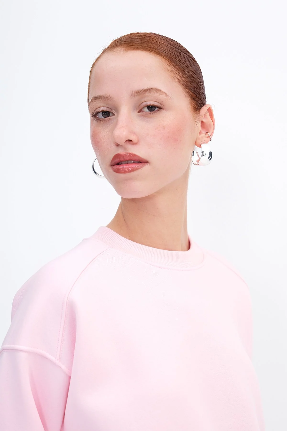 Brushed Crew Neck Basic Sweatshirt - Image 54