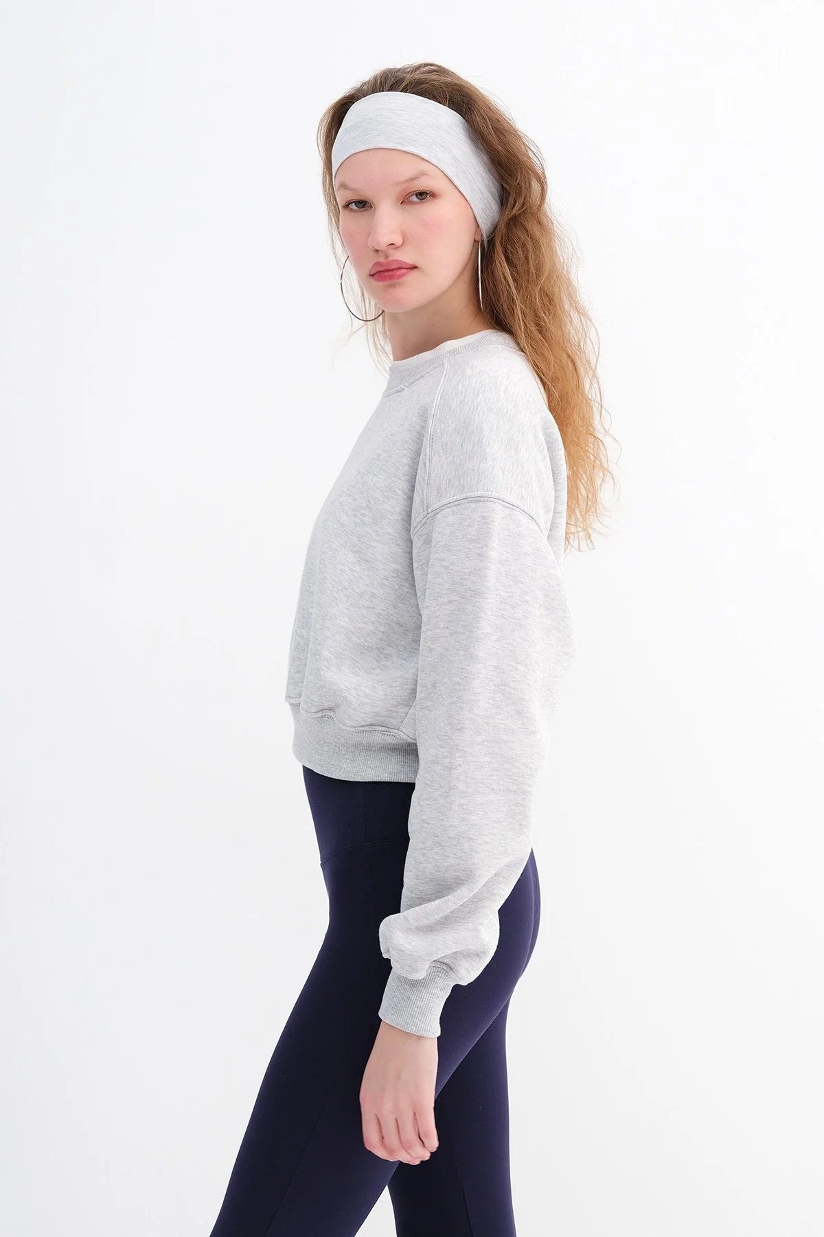 Brushed Crew Neck Basic Sweatshirt - Image 64