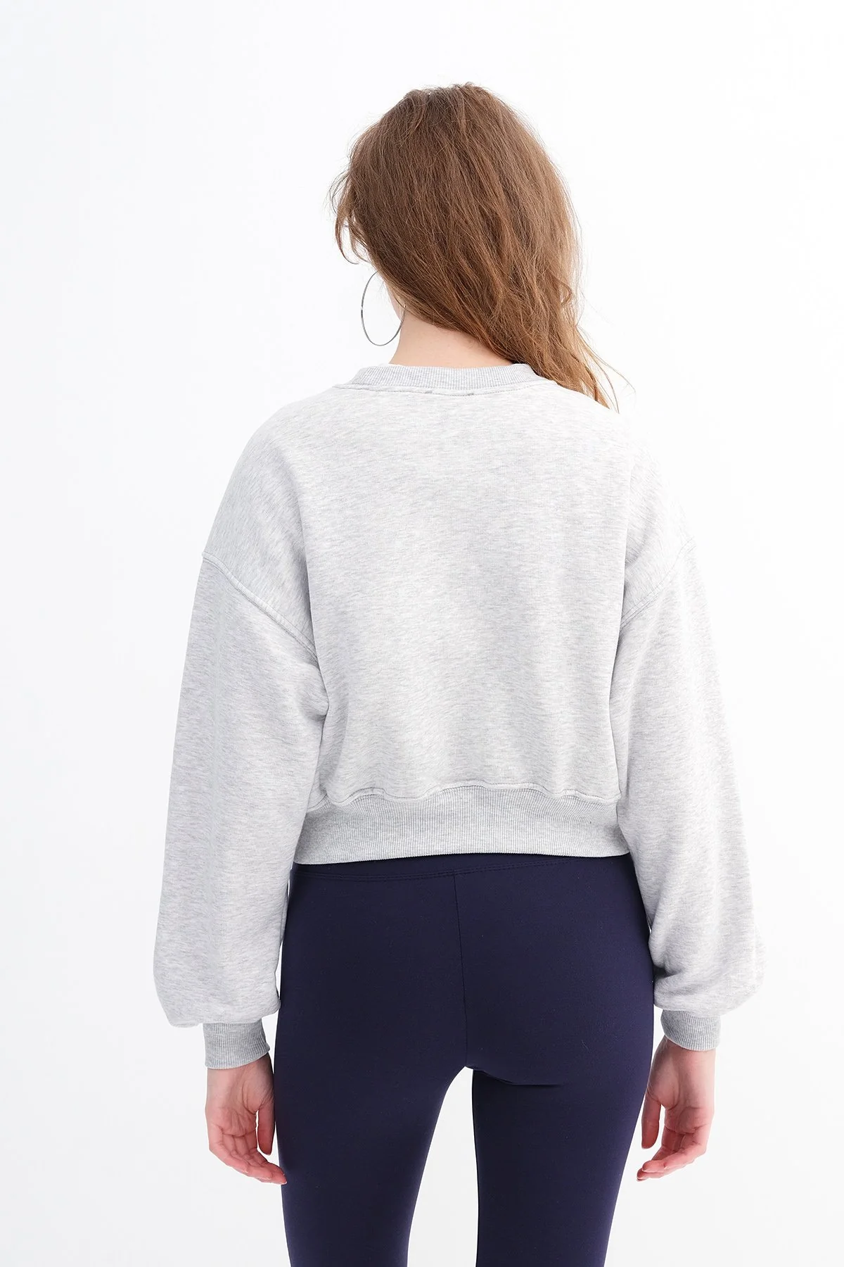 Brushed Crew Neck Basic Sweatshirt - Image 67