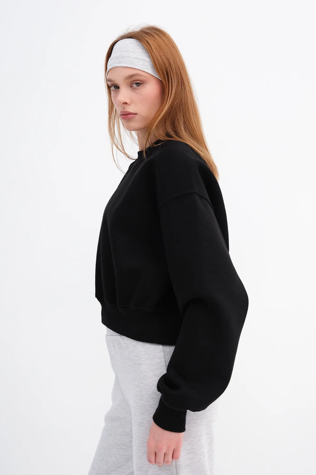 Brushed Crew Neck Basic Sweatshirt - Image 71