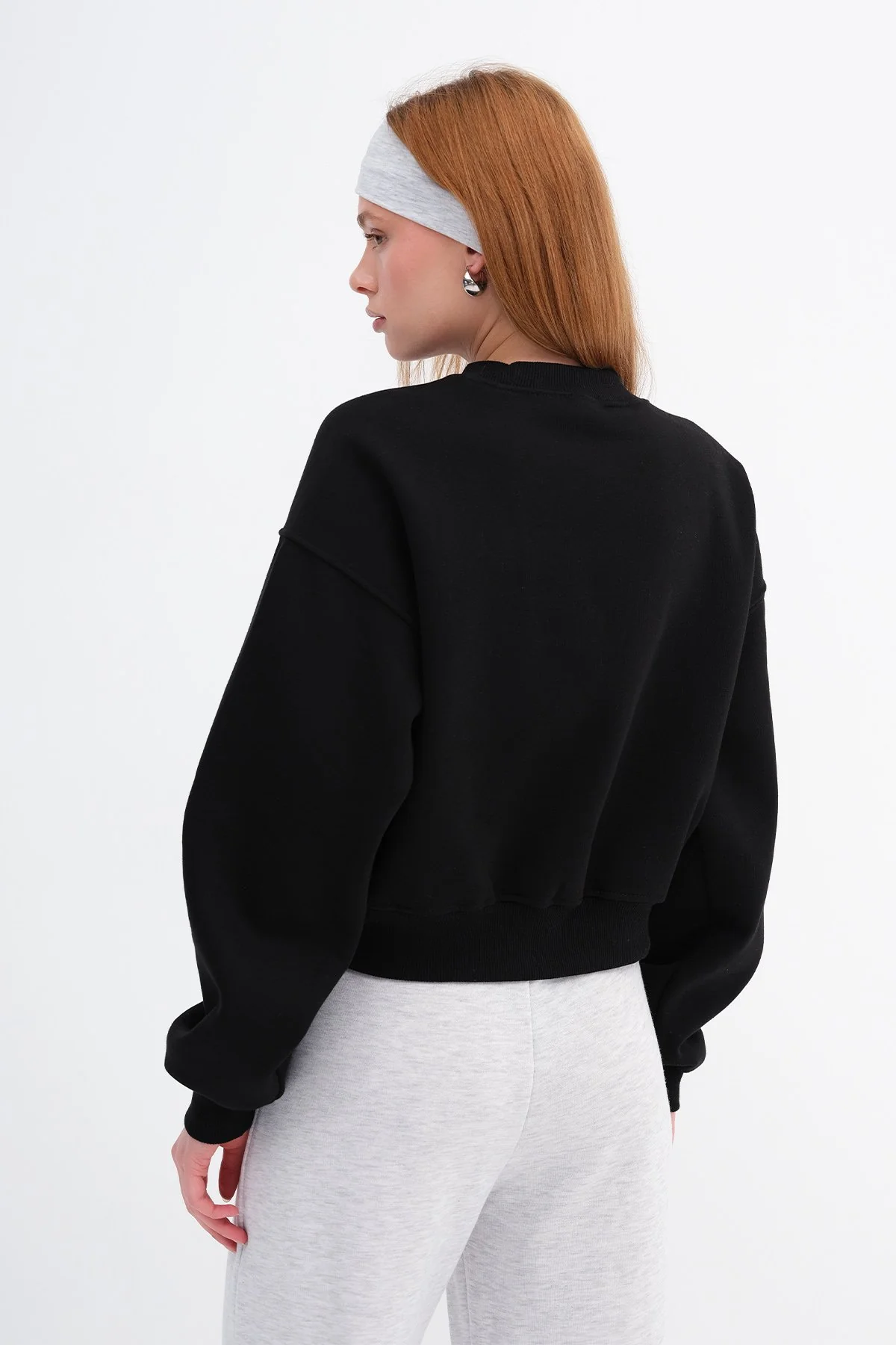 Brushed Crew Neck Basic Sweatshirt - Image 73