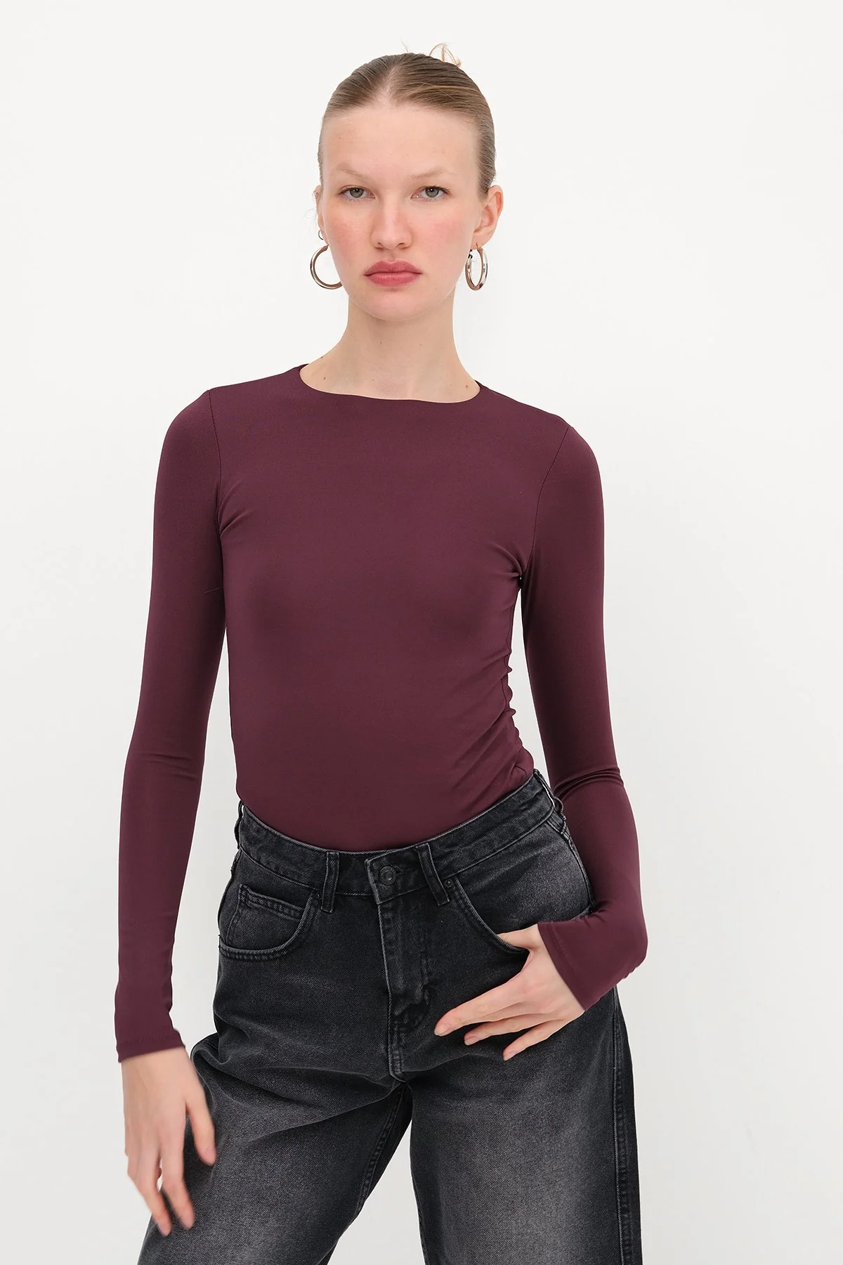 Crew Neck Long-Sleeve Basic Bodysuit - Image 13