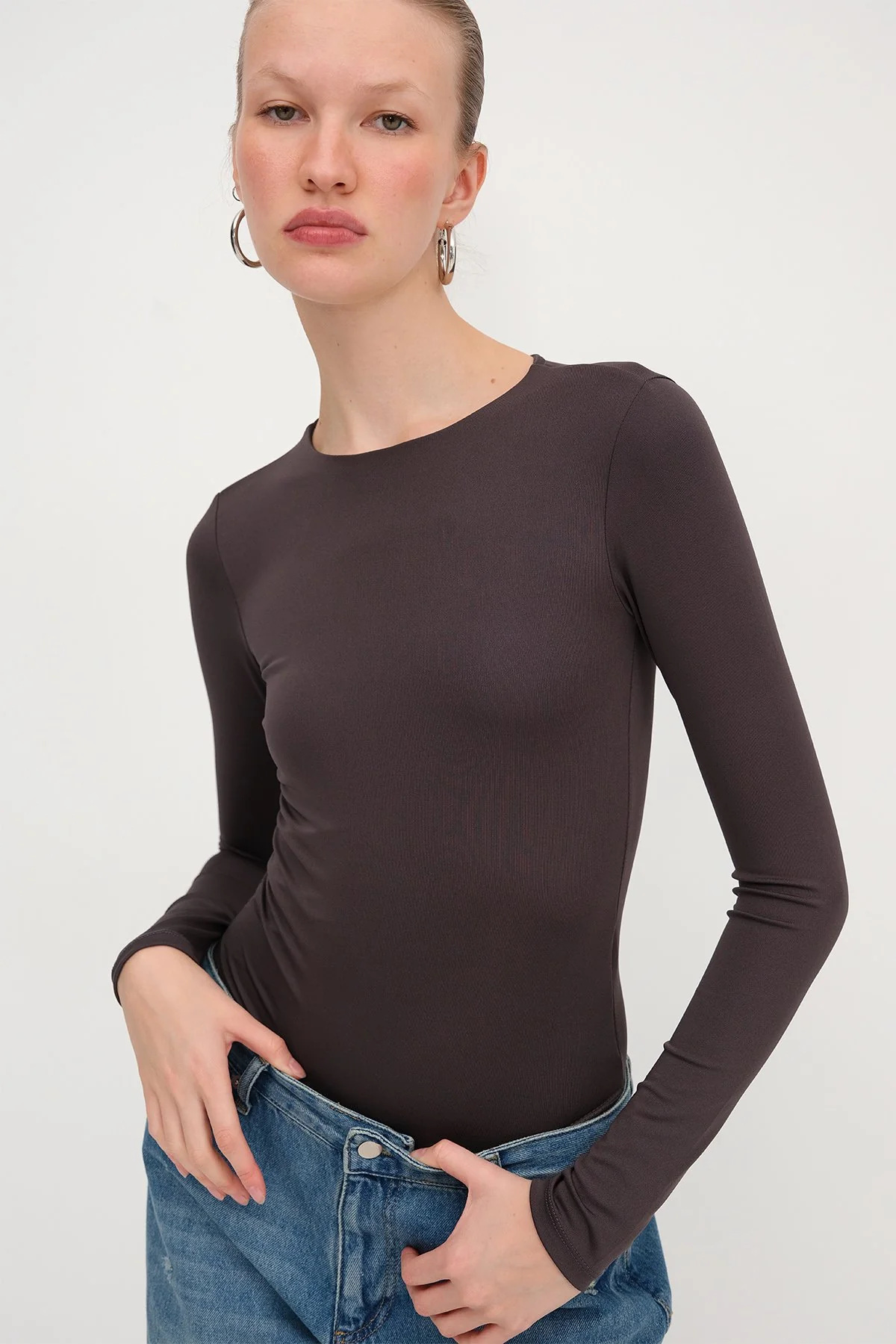 Crew Neck Long-Sleeve Basic Bodysuit - Image 20