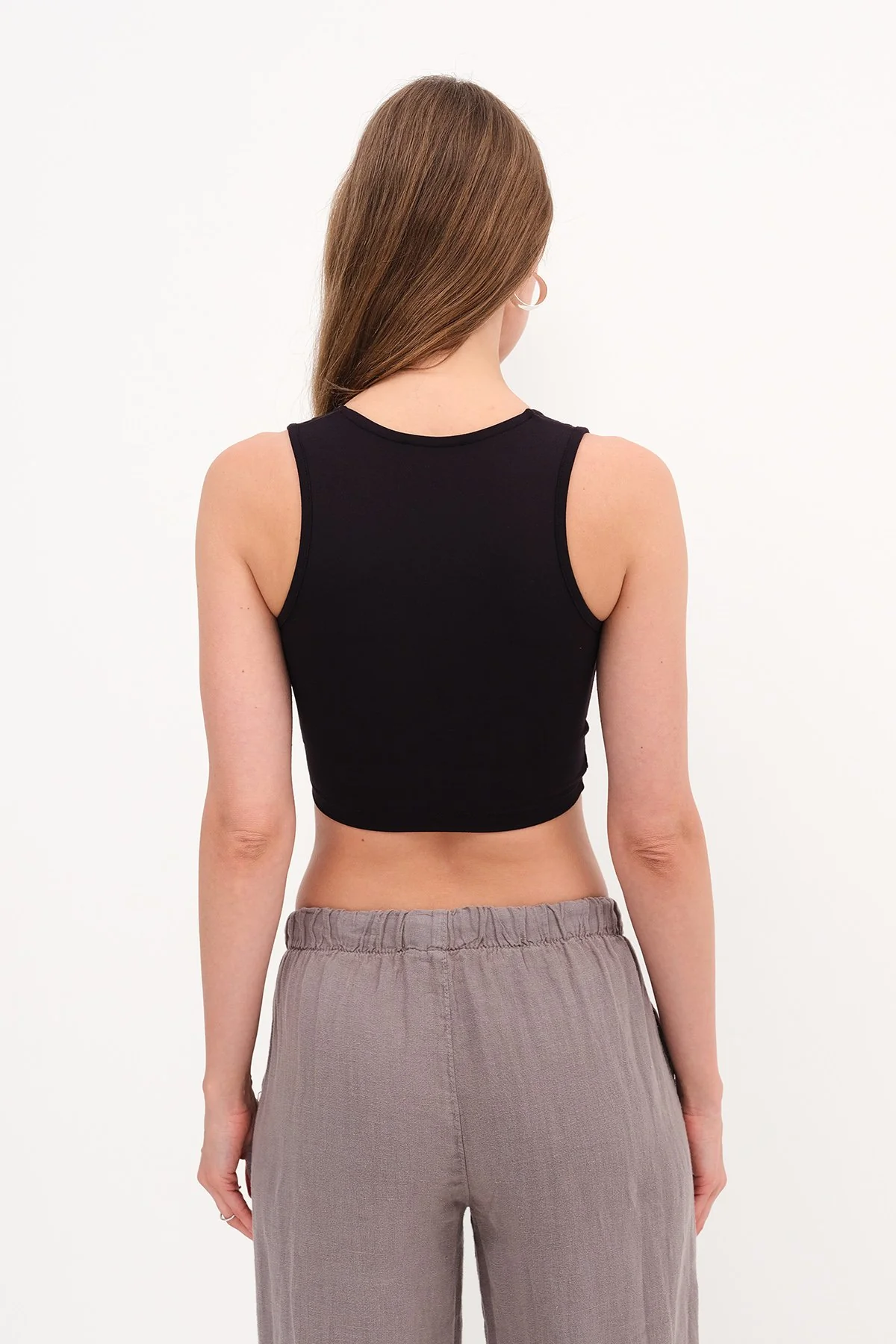 Crop Tank Top with Knot Detail - Image 29