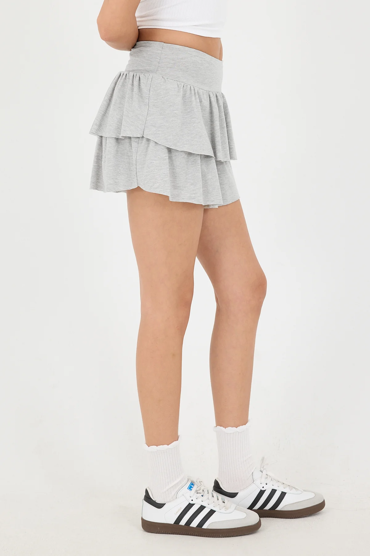 Elastic Waist Ruffle Mini Skirt - Image 24