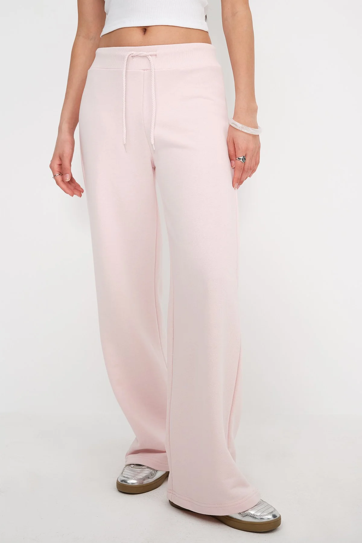 Elastic Waist Wide Leg Sweatpants - Image 43