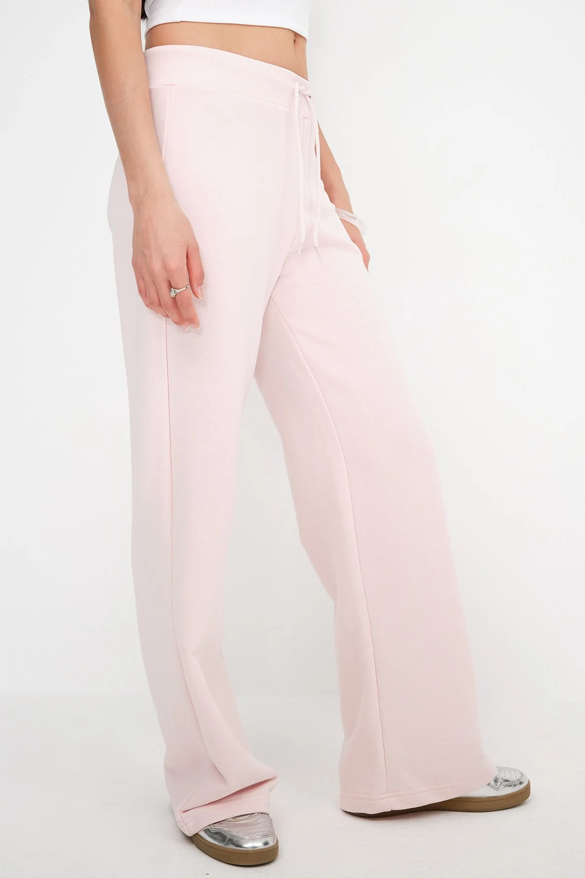 Elastic Waist Wide Leg Sweatpants - Image 44
