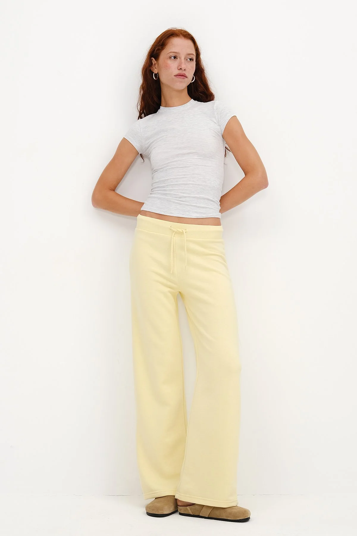Elastic Waist Wide Leg Sweatpants - Image 48