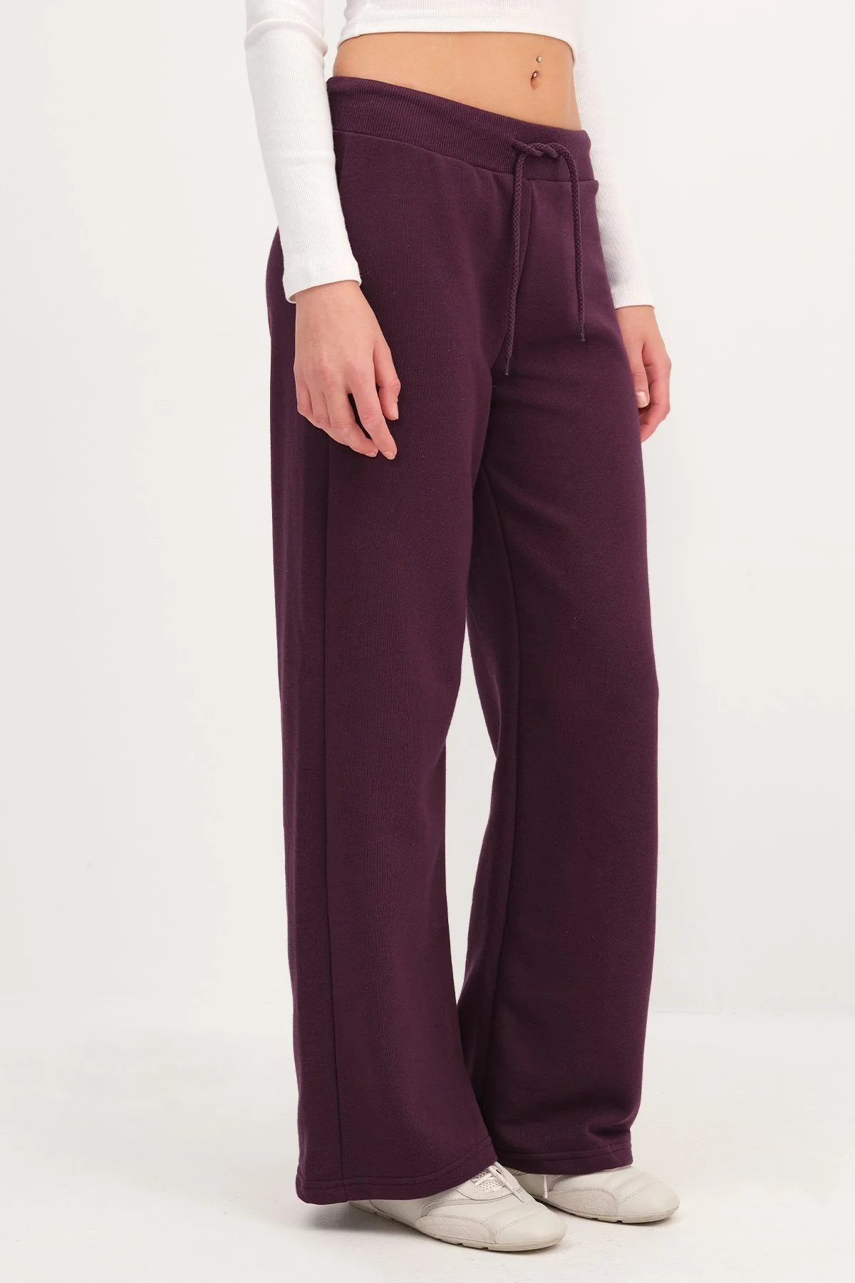 Elastic Waist Wide Leg Sweatpants - Image 59