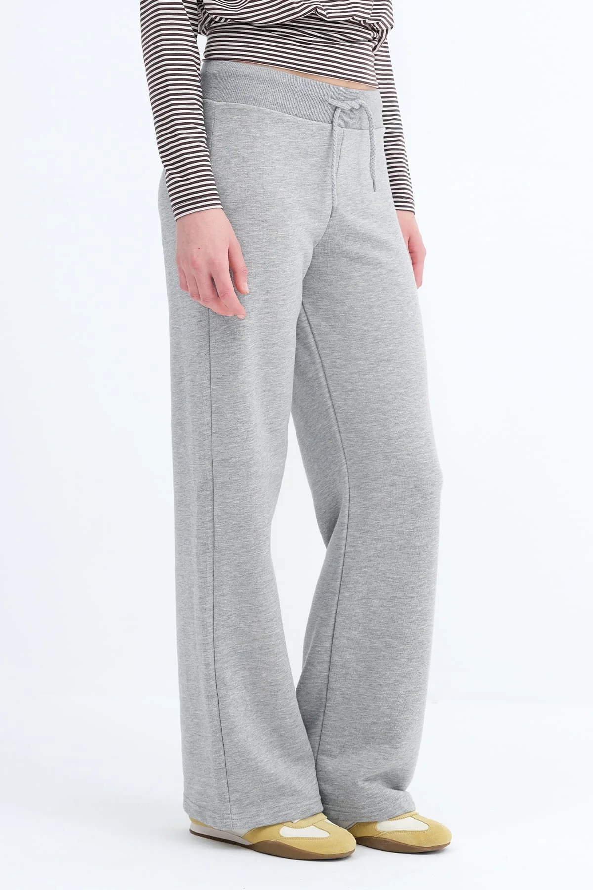 Elastic Waist Wide Leg Sweatpants - Image 6