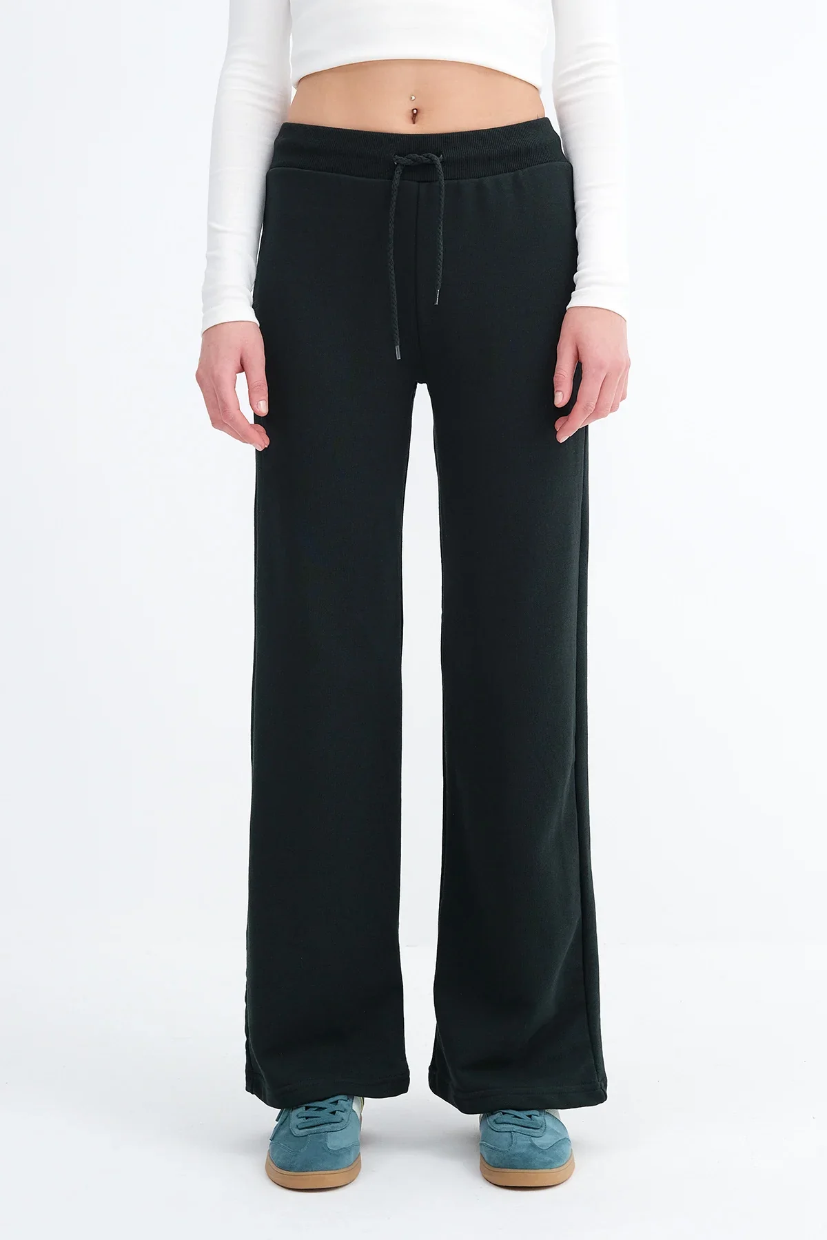 Elastic Waist Wide Leg Sweatpants - Image 76