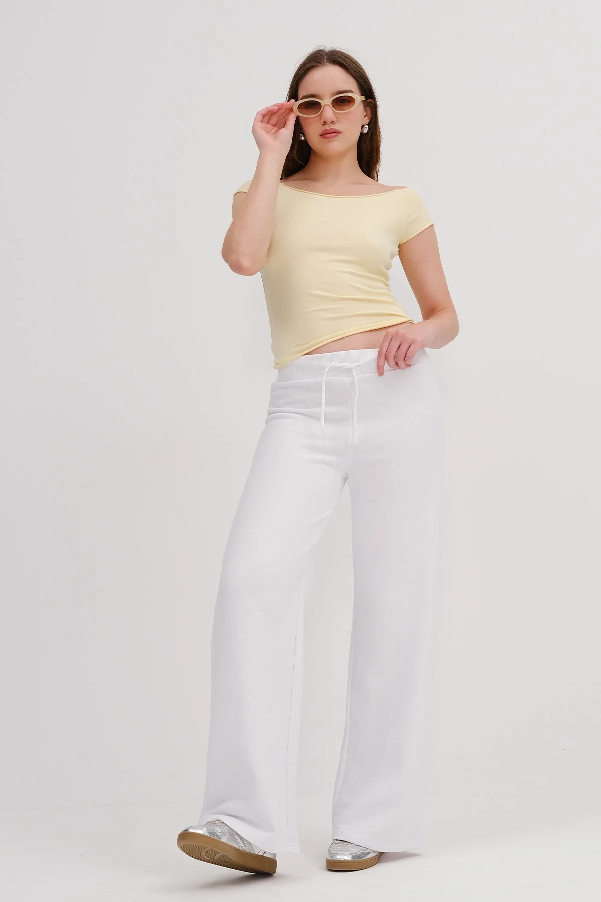 Elastic Waist Wide Leg Sweatpants - Image 8
