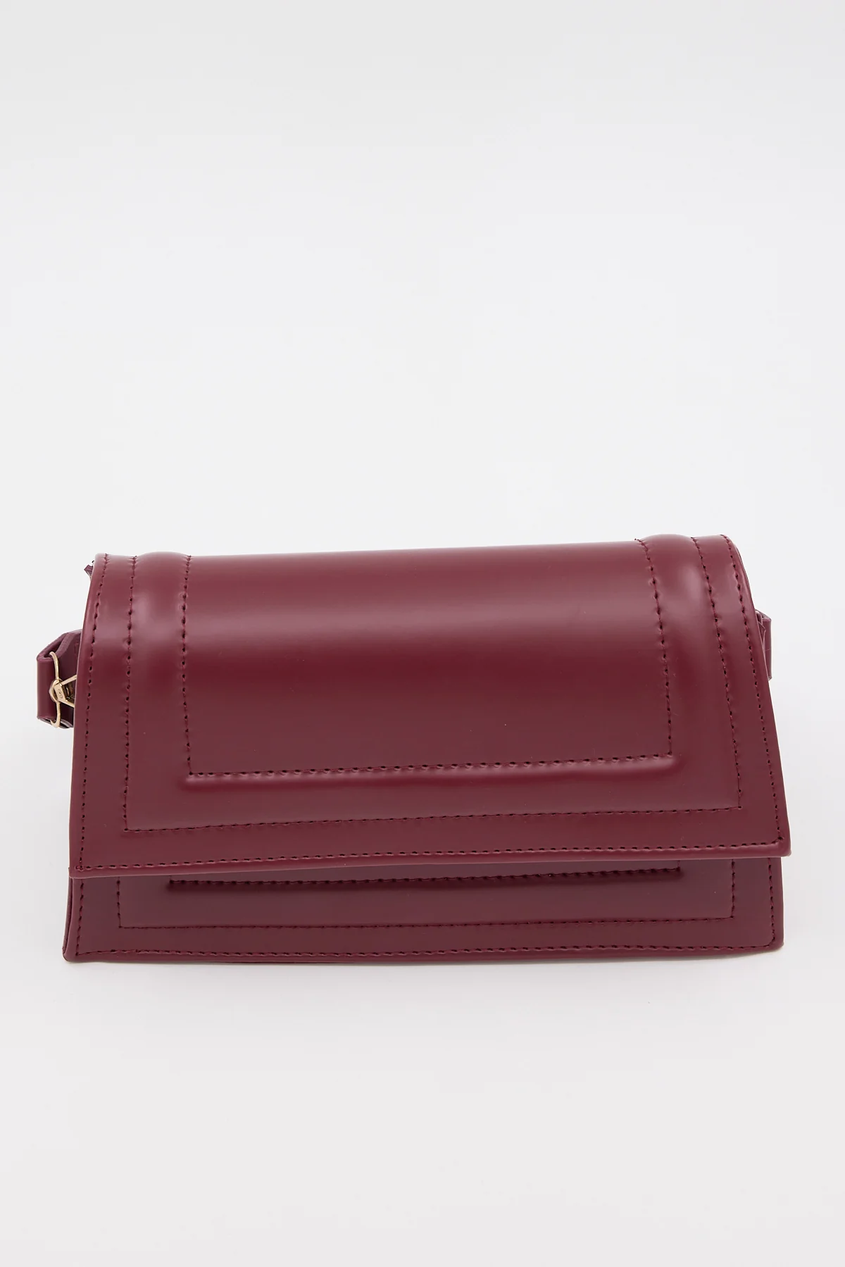 Faux Leather Baguette Hand and Shoulder Bag - Image 4