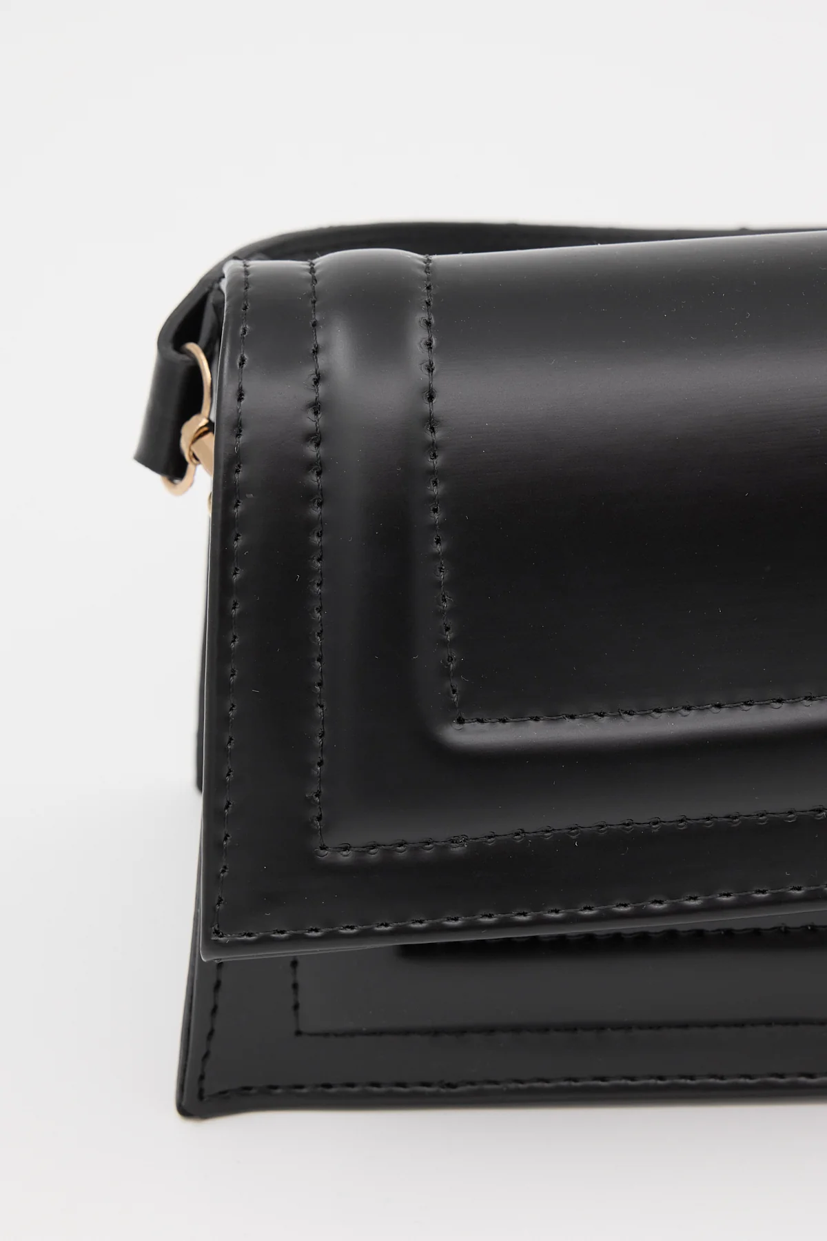 Faux Leather Baguette Hand and Shoulder Bag - Image 7