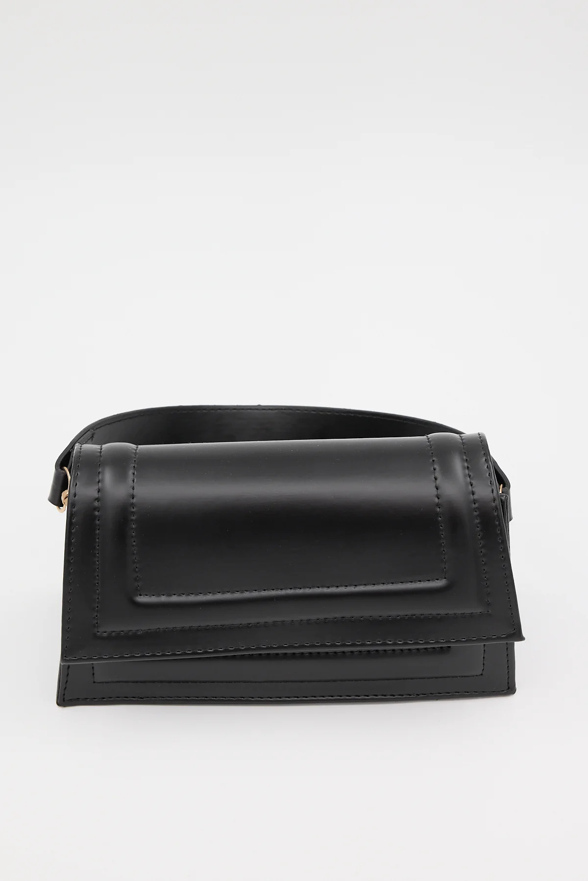 Faux Leather Baguette Hand and Shoulder Bag - Image 8