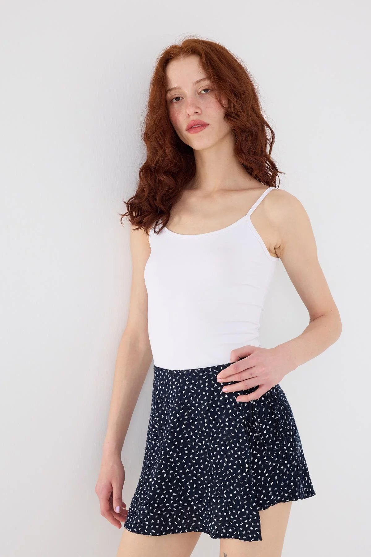 Floral Patterned Shorts Skirt - Image 6