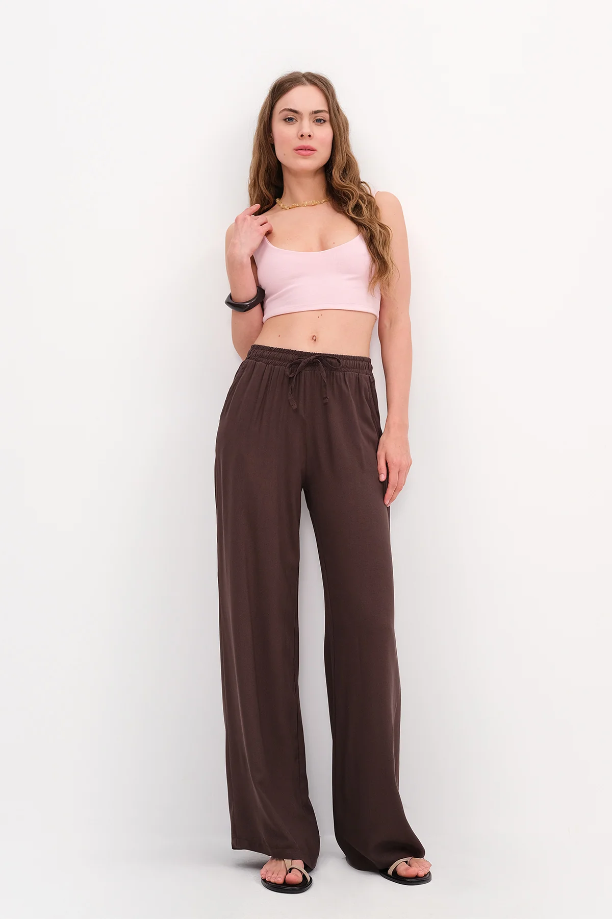 Front Tie Wide Leg Pants - Image 13