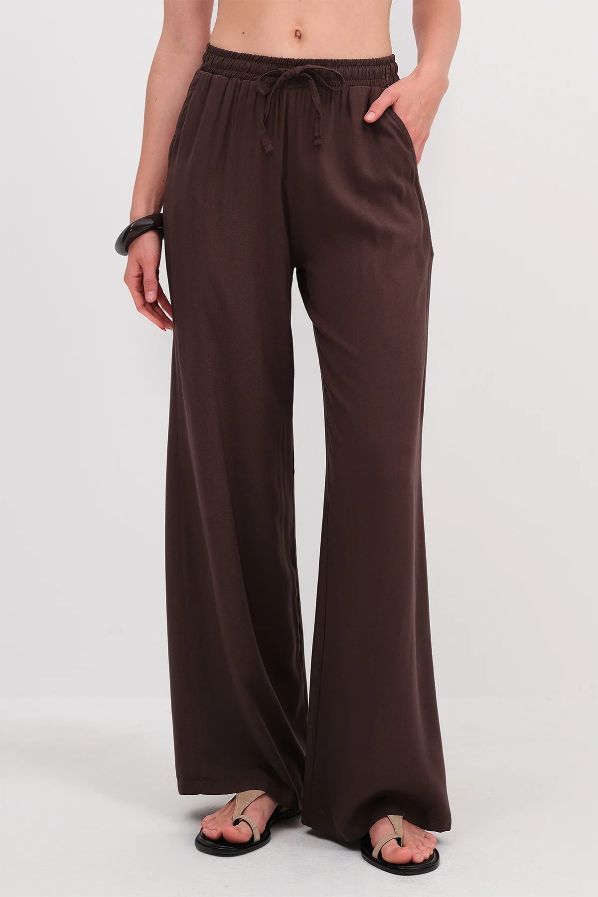 Front Tie Wide Leg Pants - Image 14