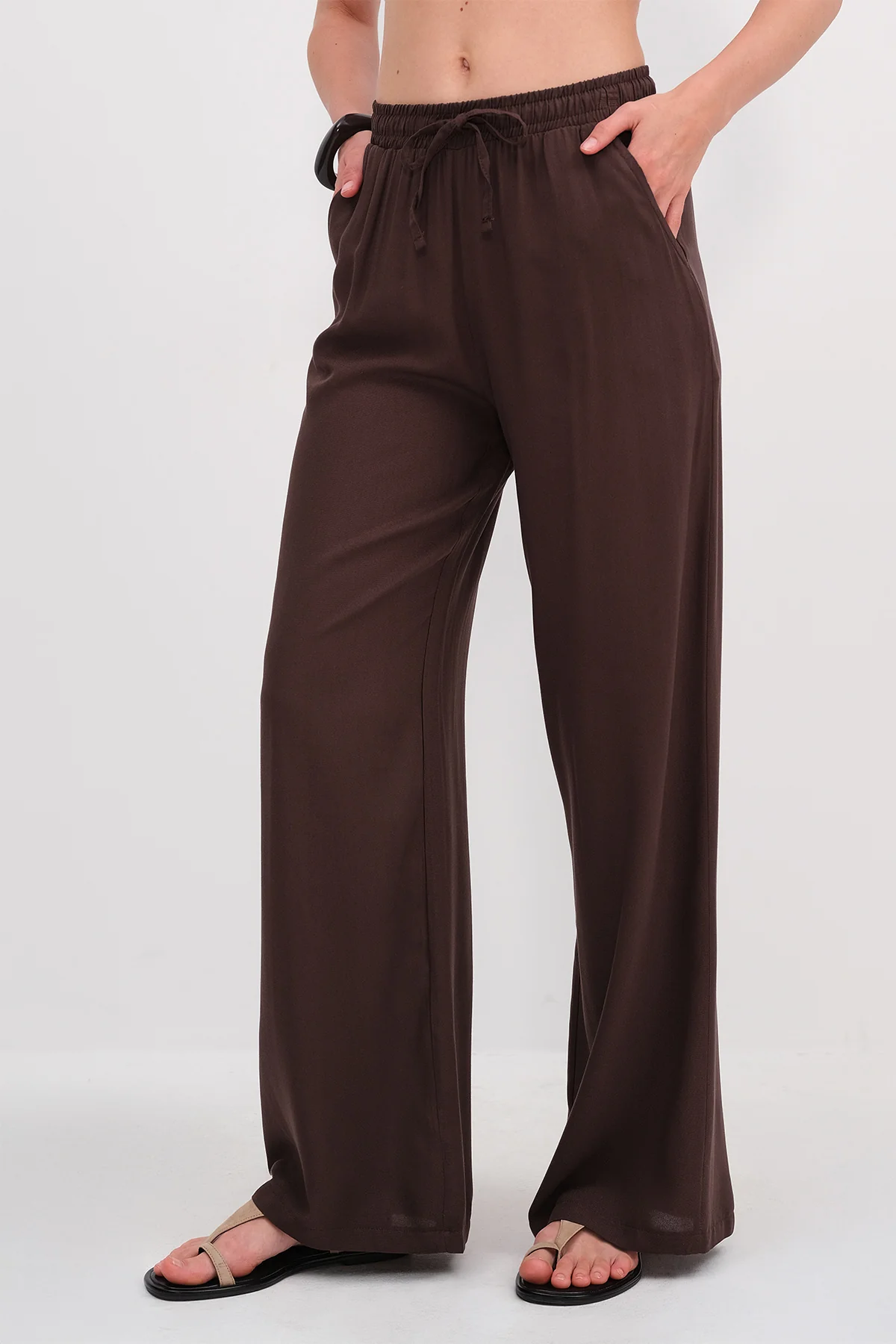Front Tie Wide Leg Pants - Image 15