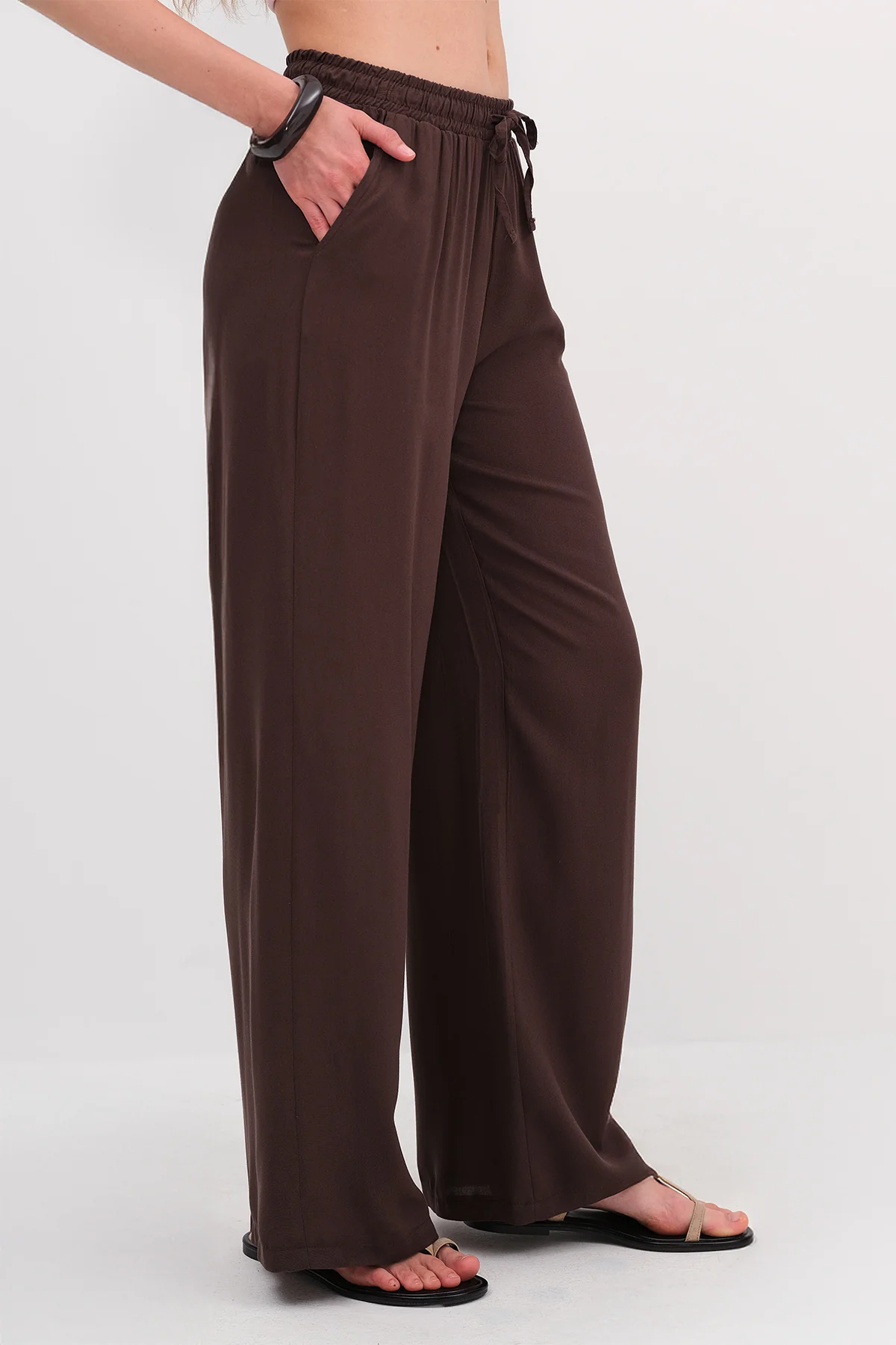 Front Tie Wide Leg Pants - Image 17