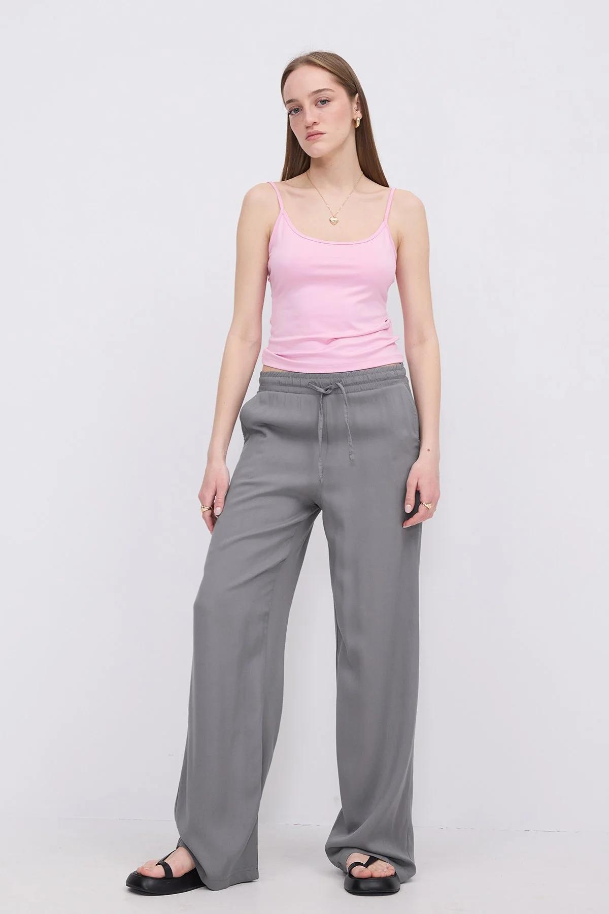 Front Tie Wide Leg Pants - Image 19