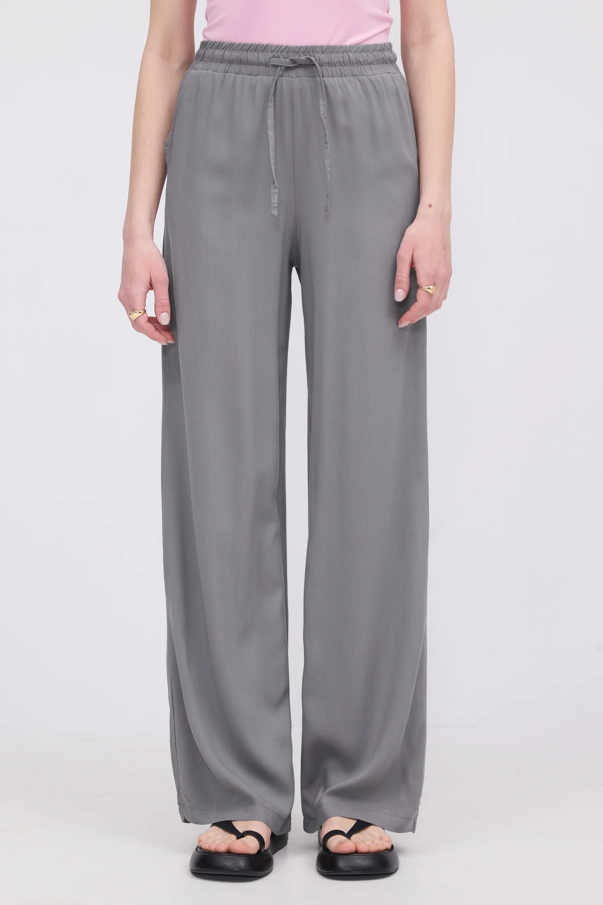 Front Tie Wide Leg Pants - Image 20