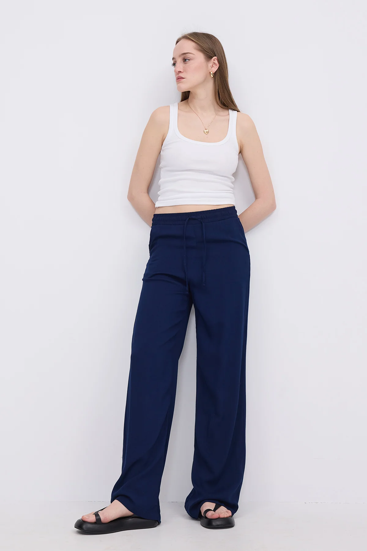Front Tie Wide Leg Pants - Image 25