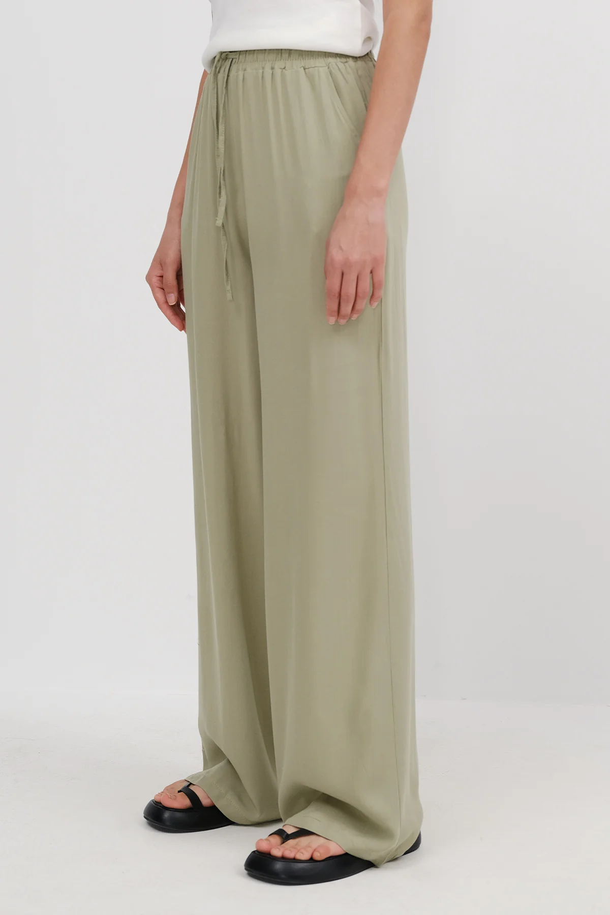 Front Tie Wide Leg Pants - Image 6