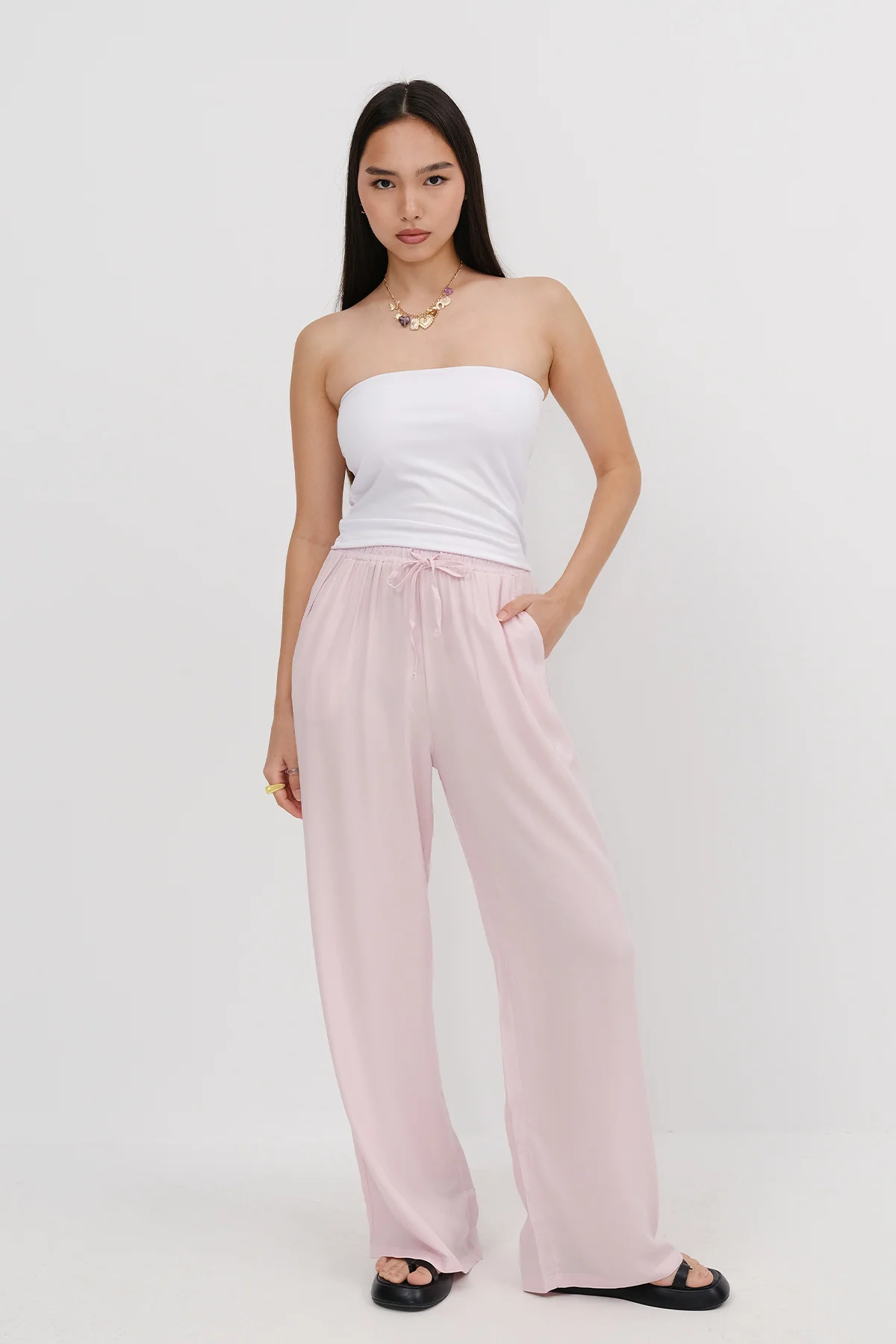 Front Tie Wide Leg Pants - Image 7