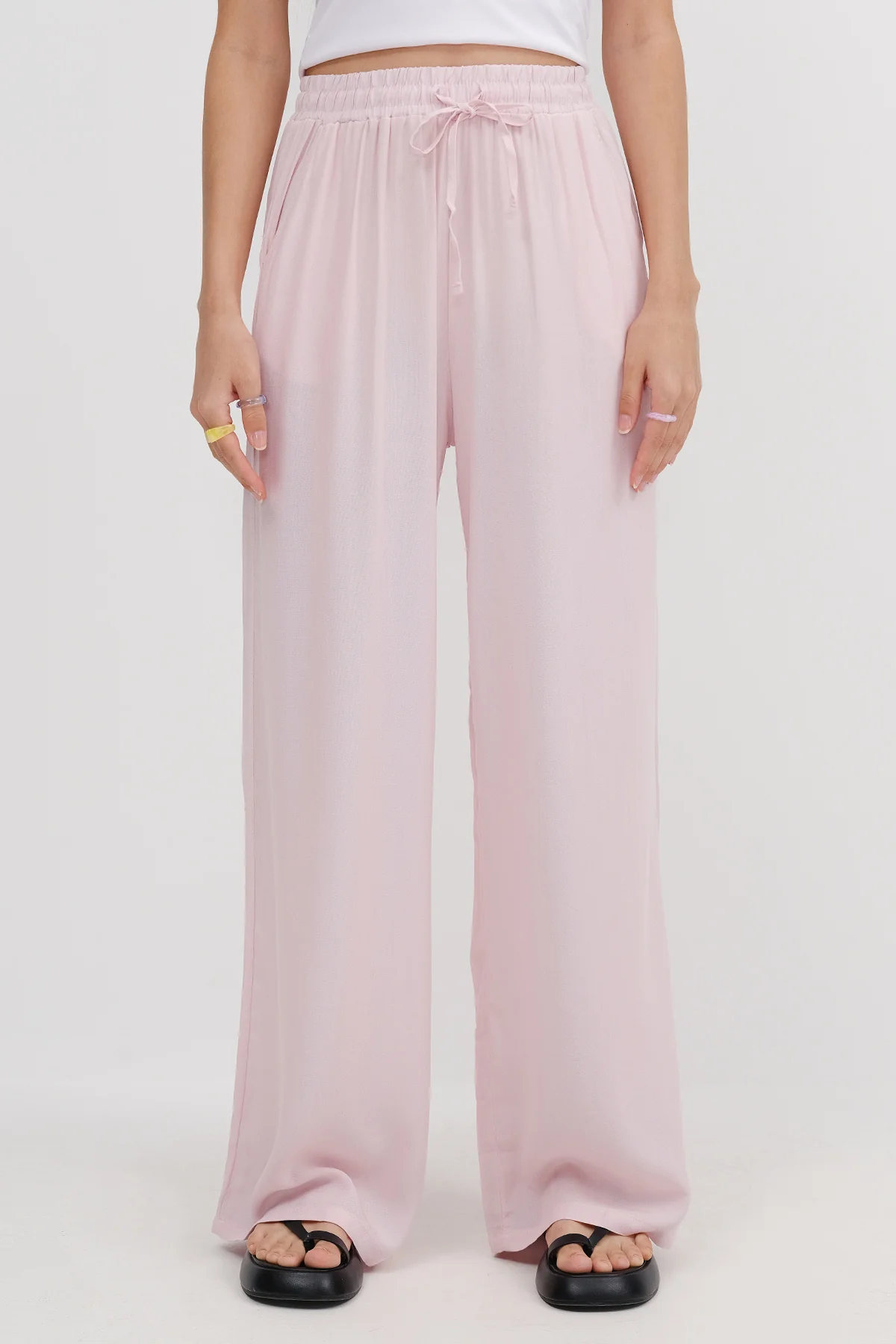 Front Tie Wide Leg Pants - Image 8