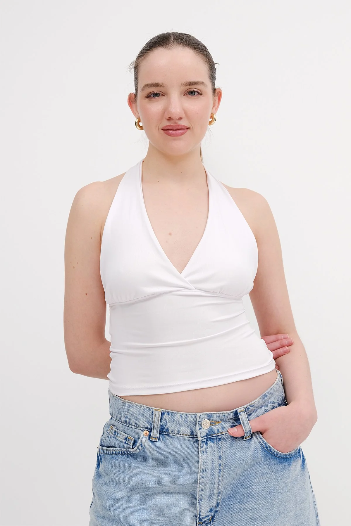 Halter Neck Crop Blouse - Image 24