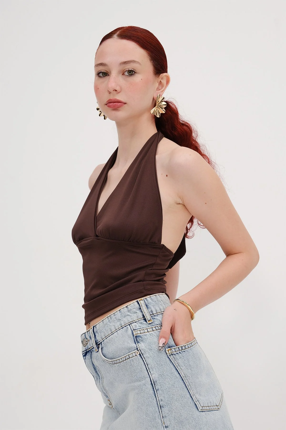 Halter Neck Crop Blouse - Image 6