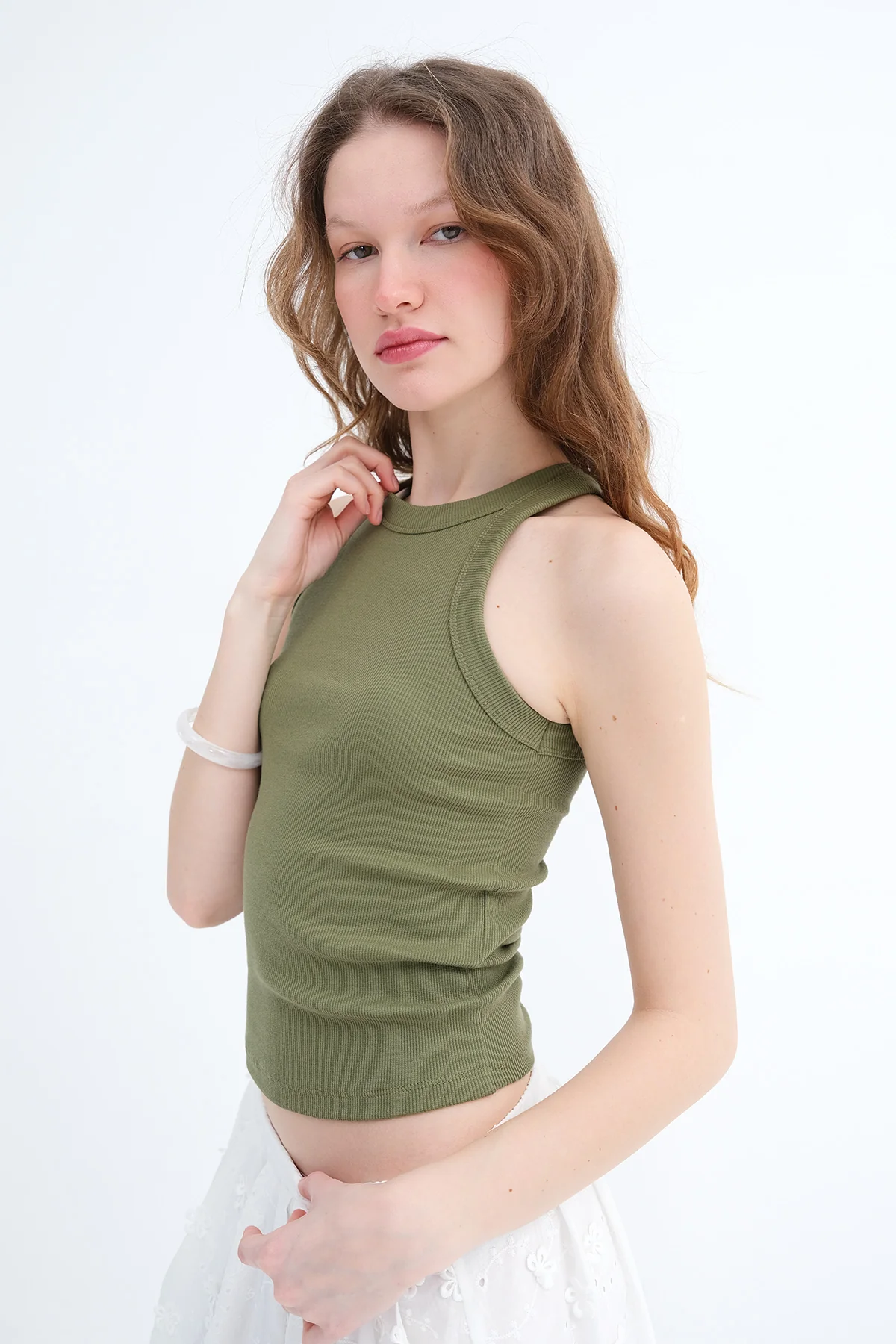Halter Neck Top With Ribbed - Image 13