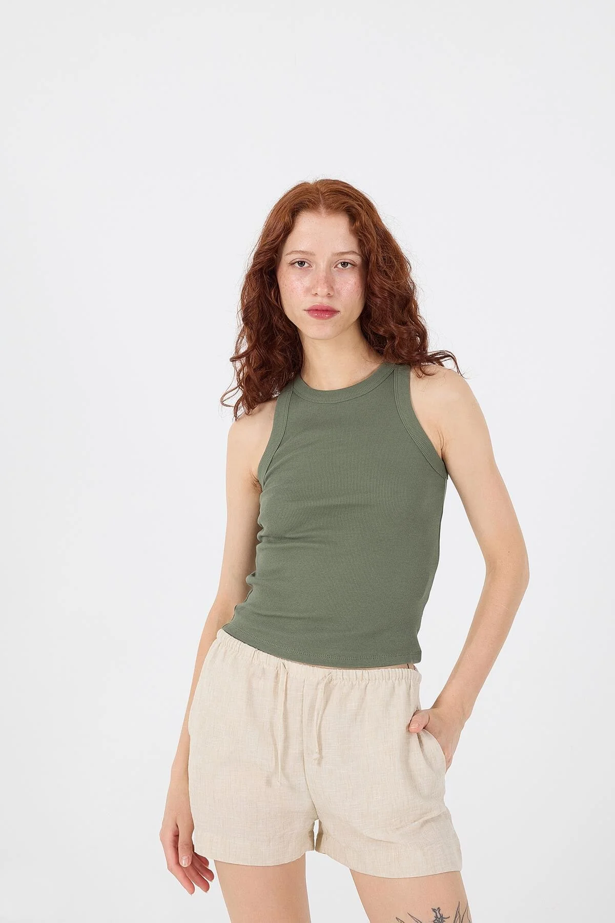 Halter Neck Top With Ribbed - Image 55