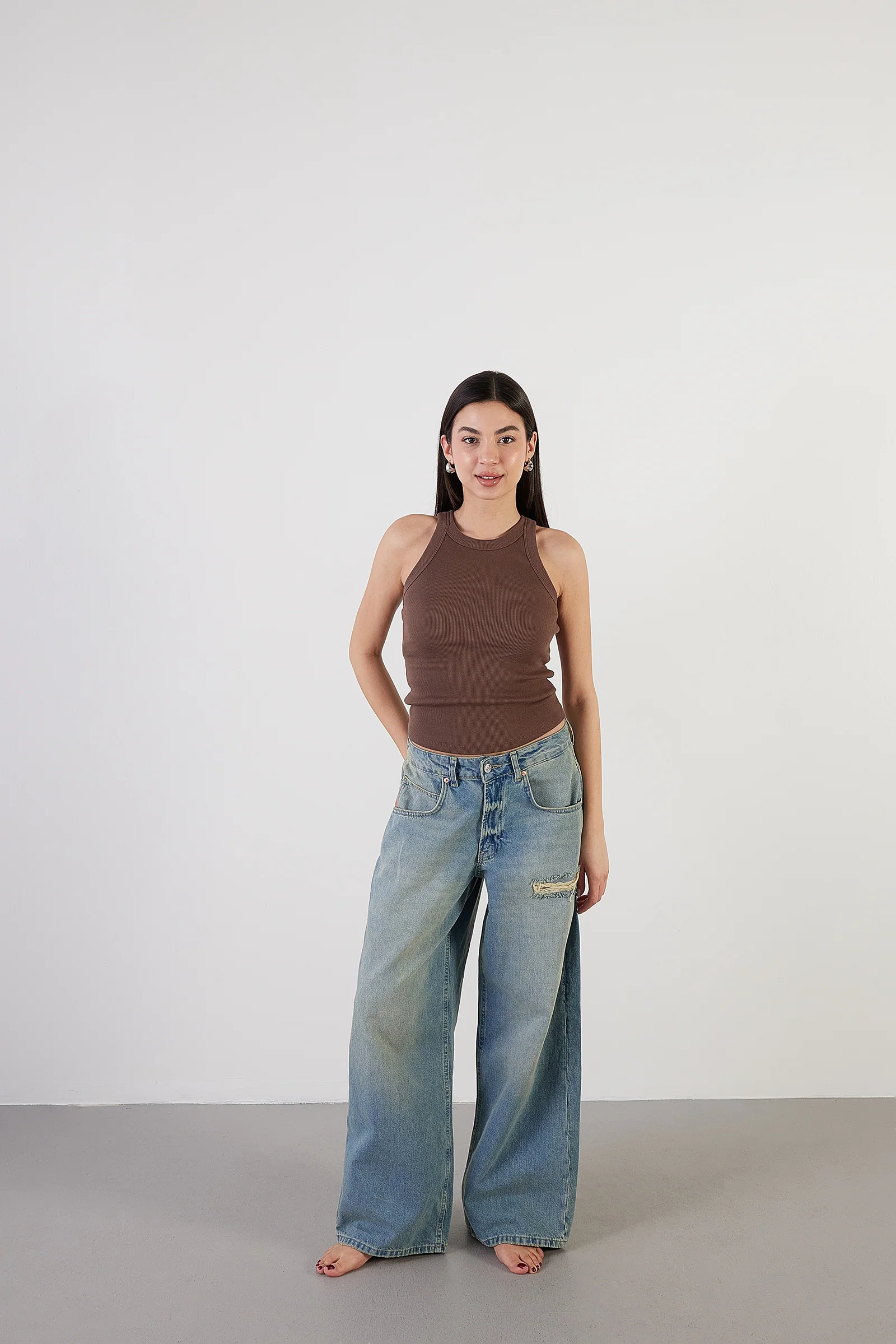 Halter Neck Top With Ribbed - Image 57