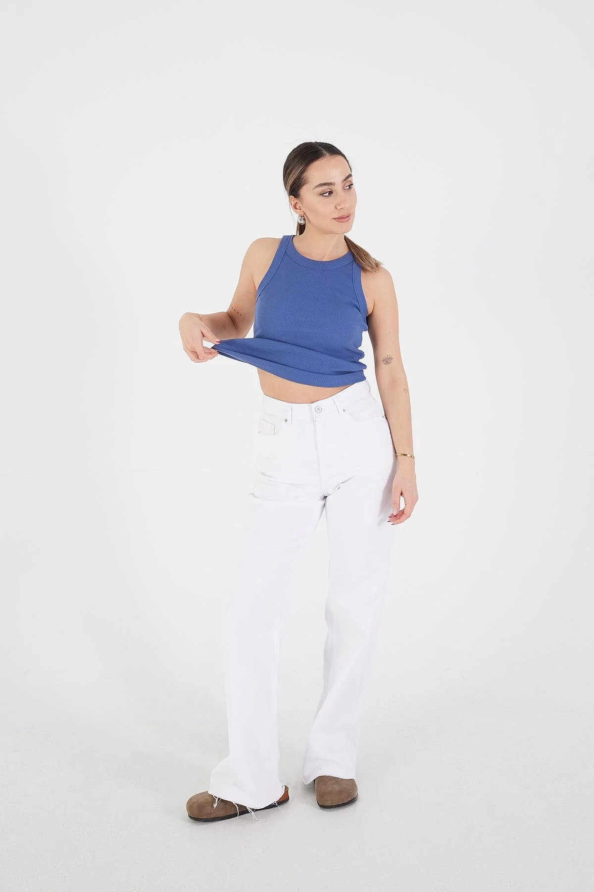 Halter Neck Top With Ribbed - Image 62