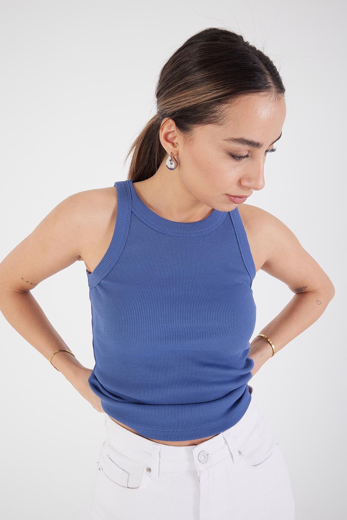 Halter Neck Top With Ribbed - Image 63